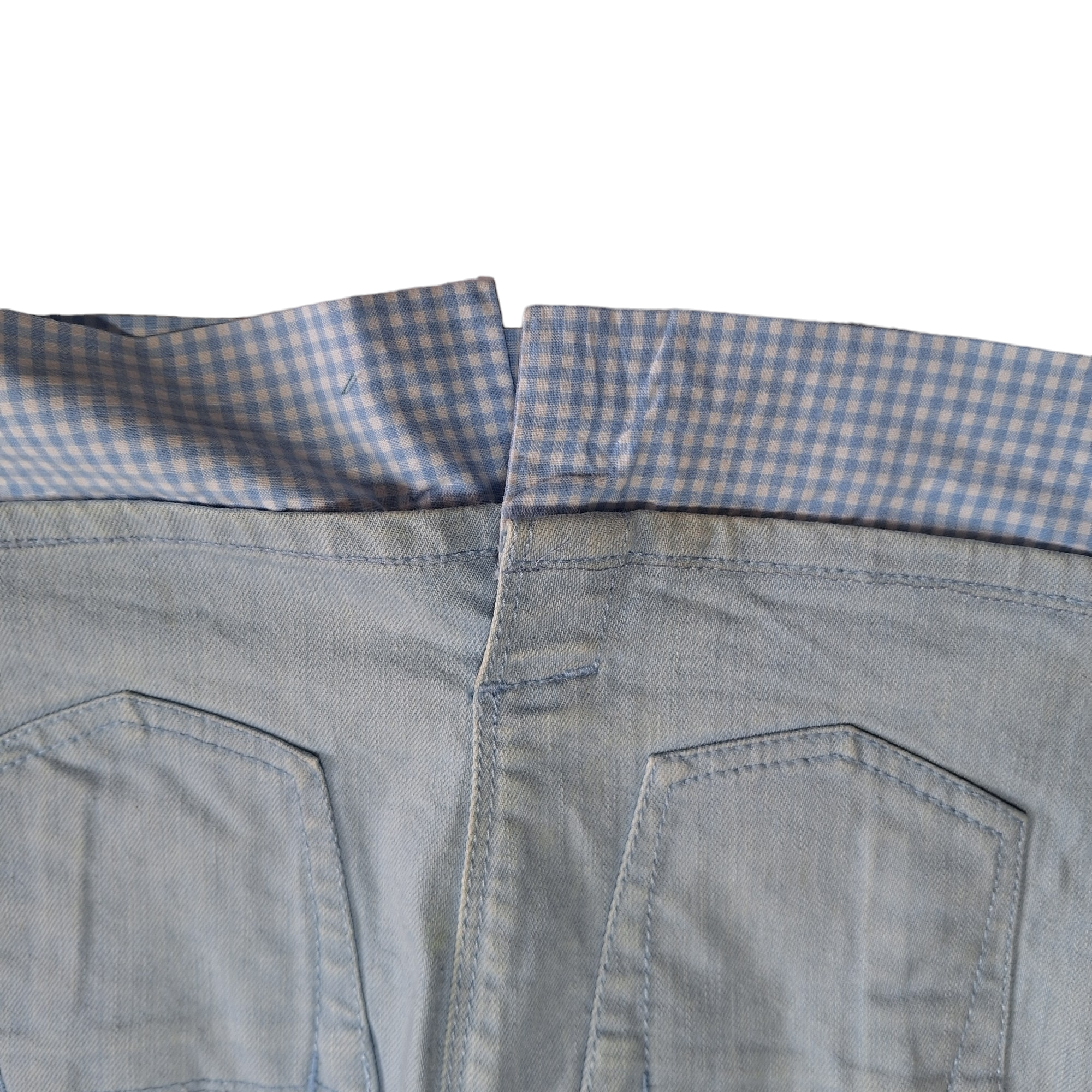 Denim skirt with check details - 5Y