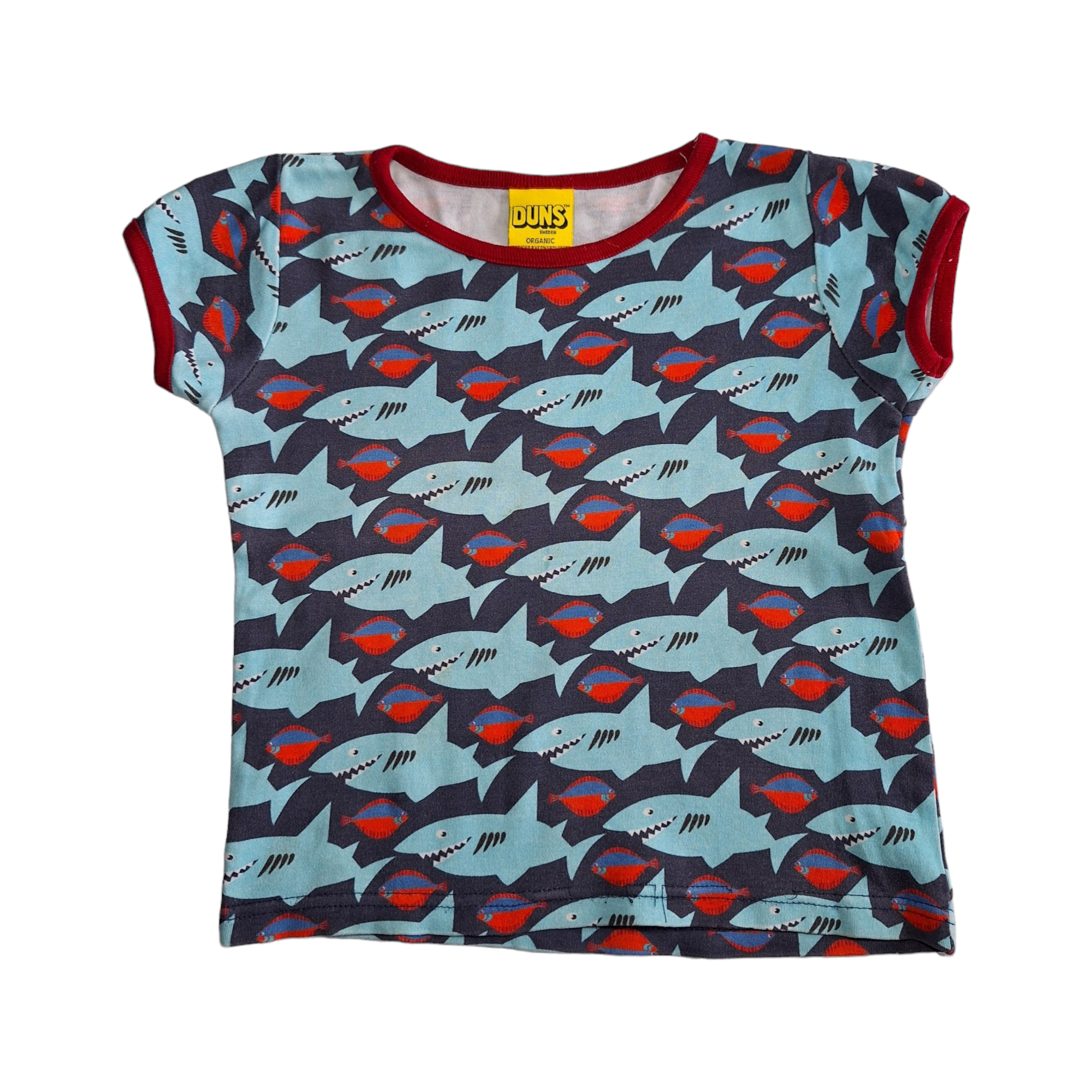 T-shirt met haaien en vissen - 98CM