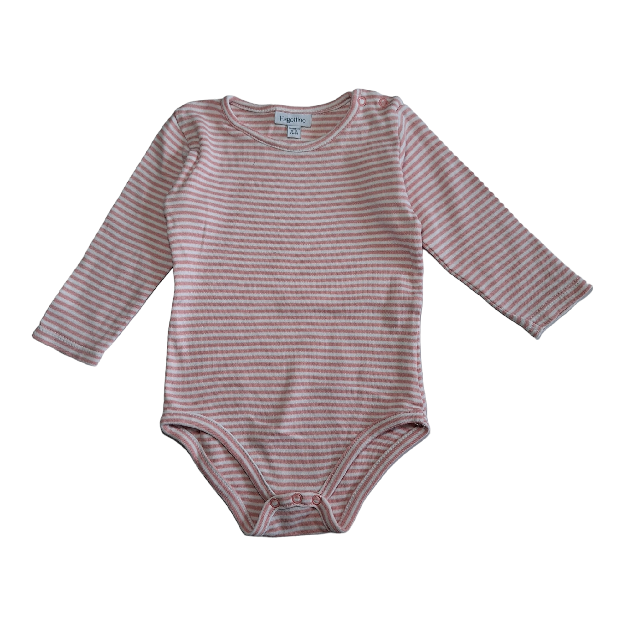 Gestreepte rompertjes roze wit - 74CM