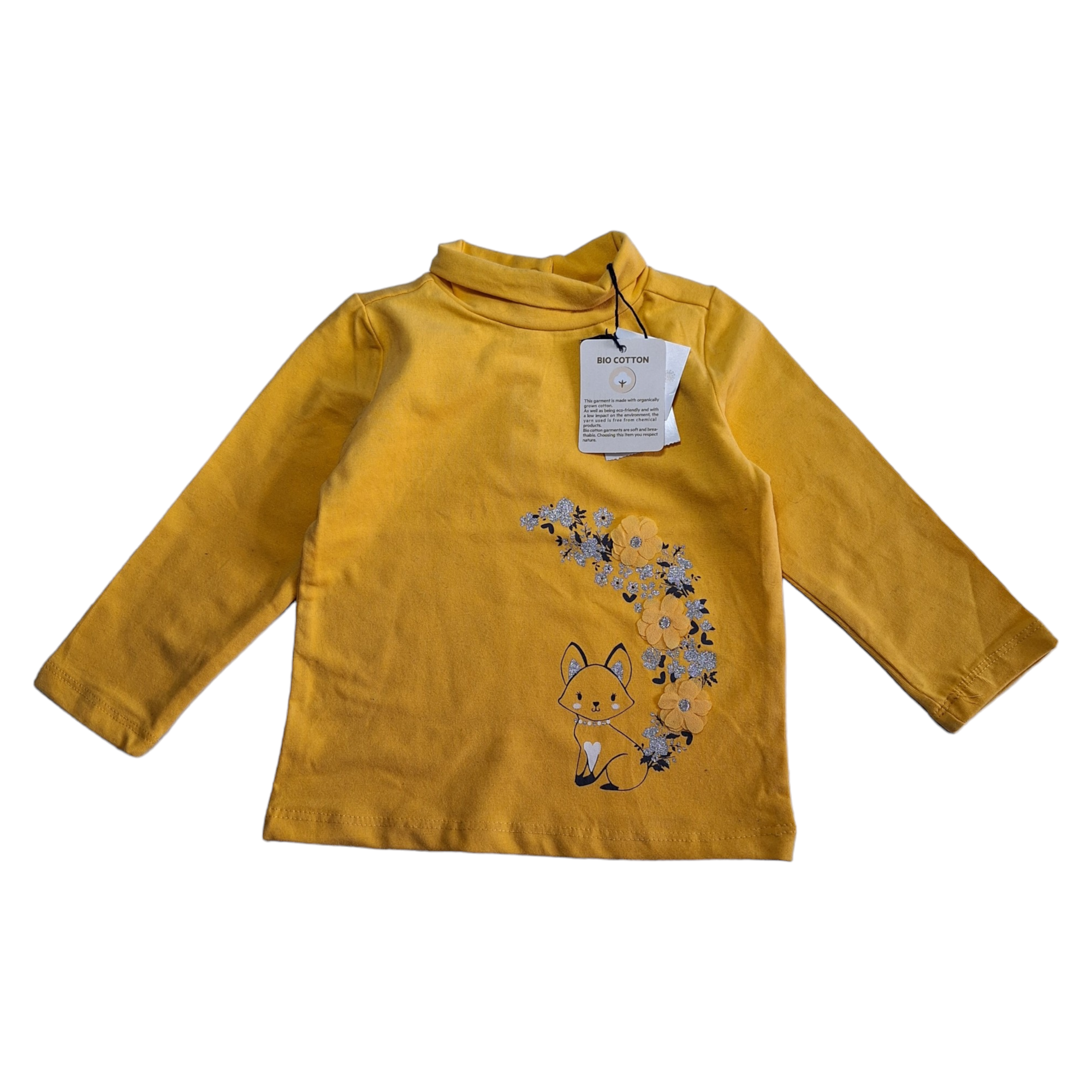 Coltrui met lange mouwen met vos en bloemen - 9/12M