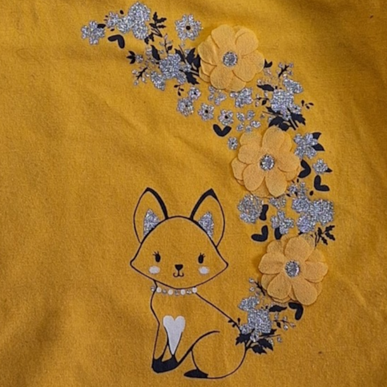 Coltrui met lange mouwen met vos en bloemen - 9/12M