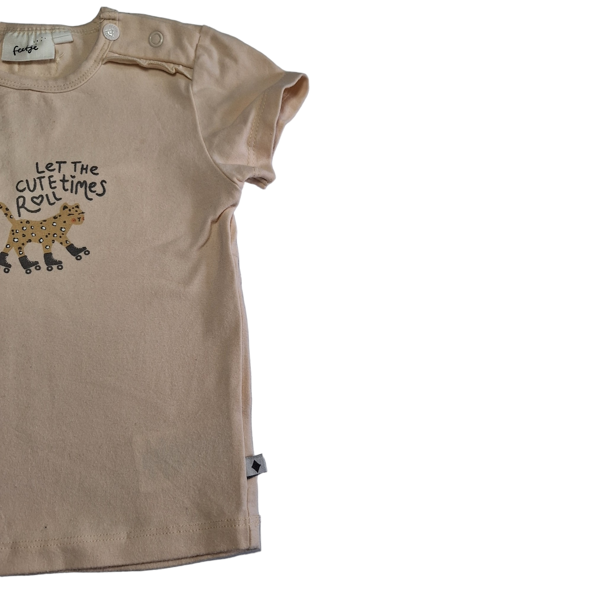Feetje tshirt met ruches LET THE CUTE TIMES ROLL - 80