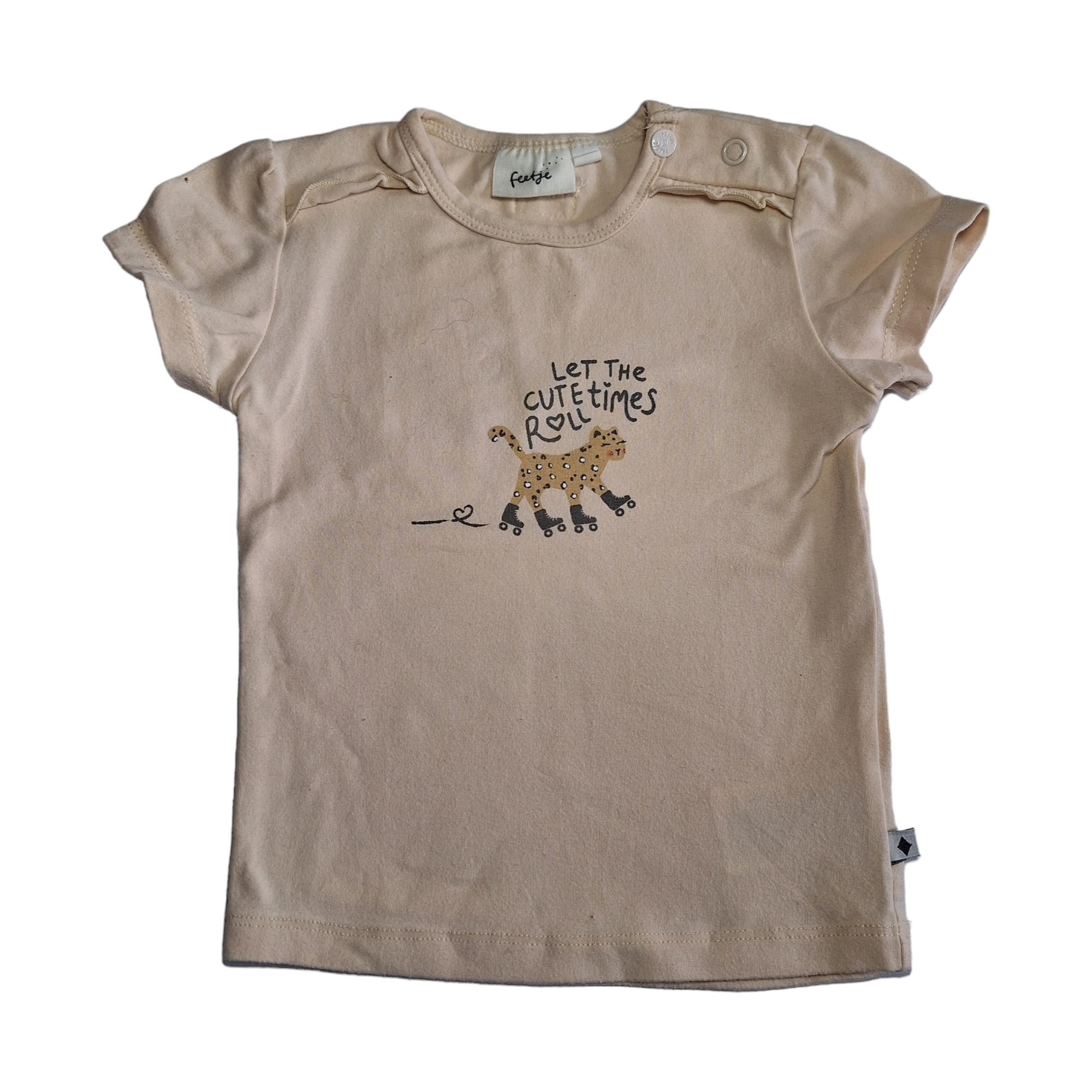 Feetje tshirt met ruches LET THE CUTE TIMES ROLL - 80