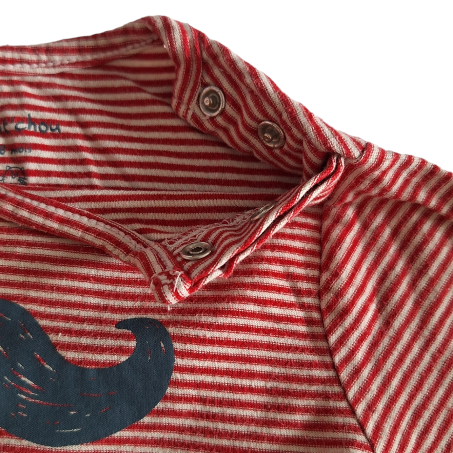 Gestreept shirt met snor - 18M