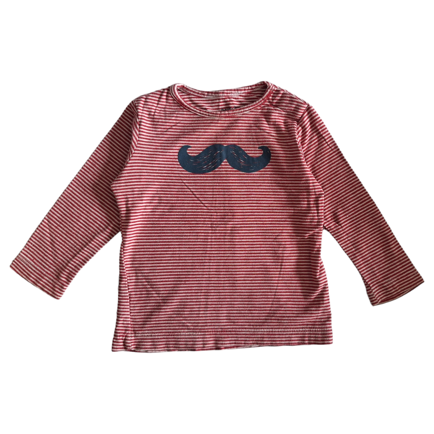 Gestreept shirt met snor - 18M