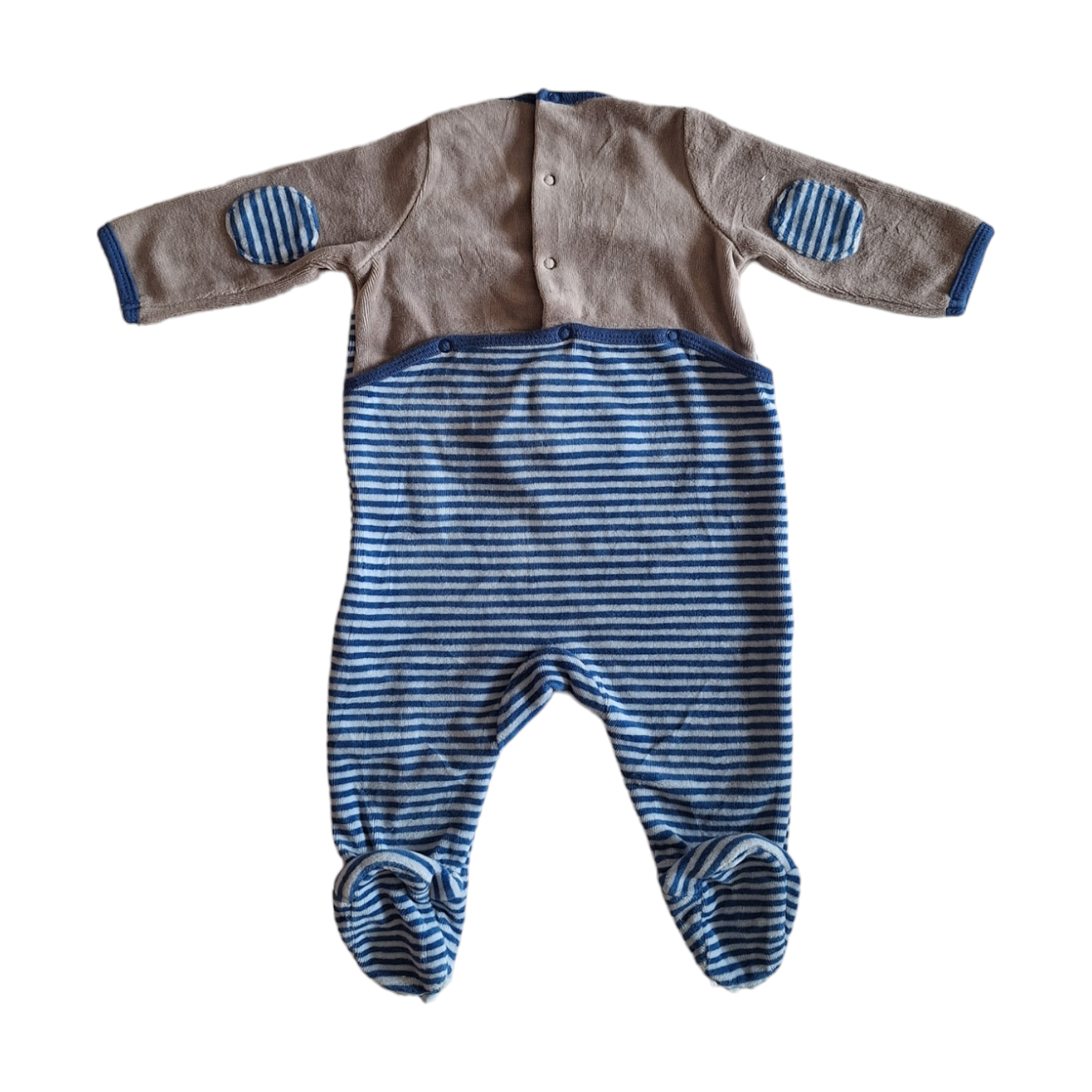 Gestreepte pyjama onesie beer - 60CM