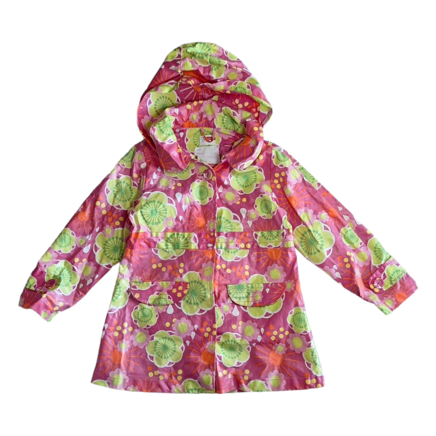 Gewaxte regenjas bloemen - 3/4Y