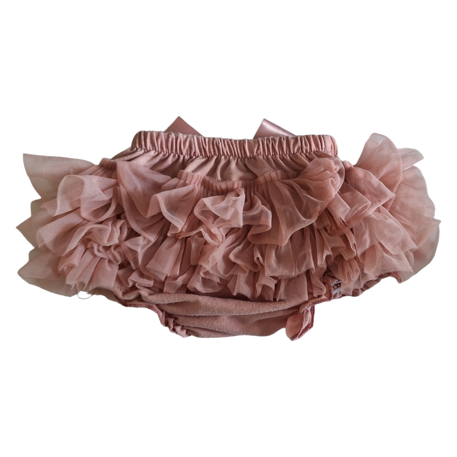 Gerimpelde tule broek met strik - 3/6M