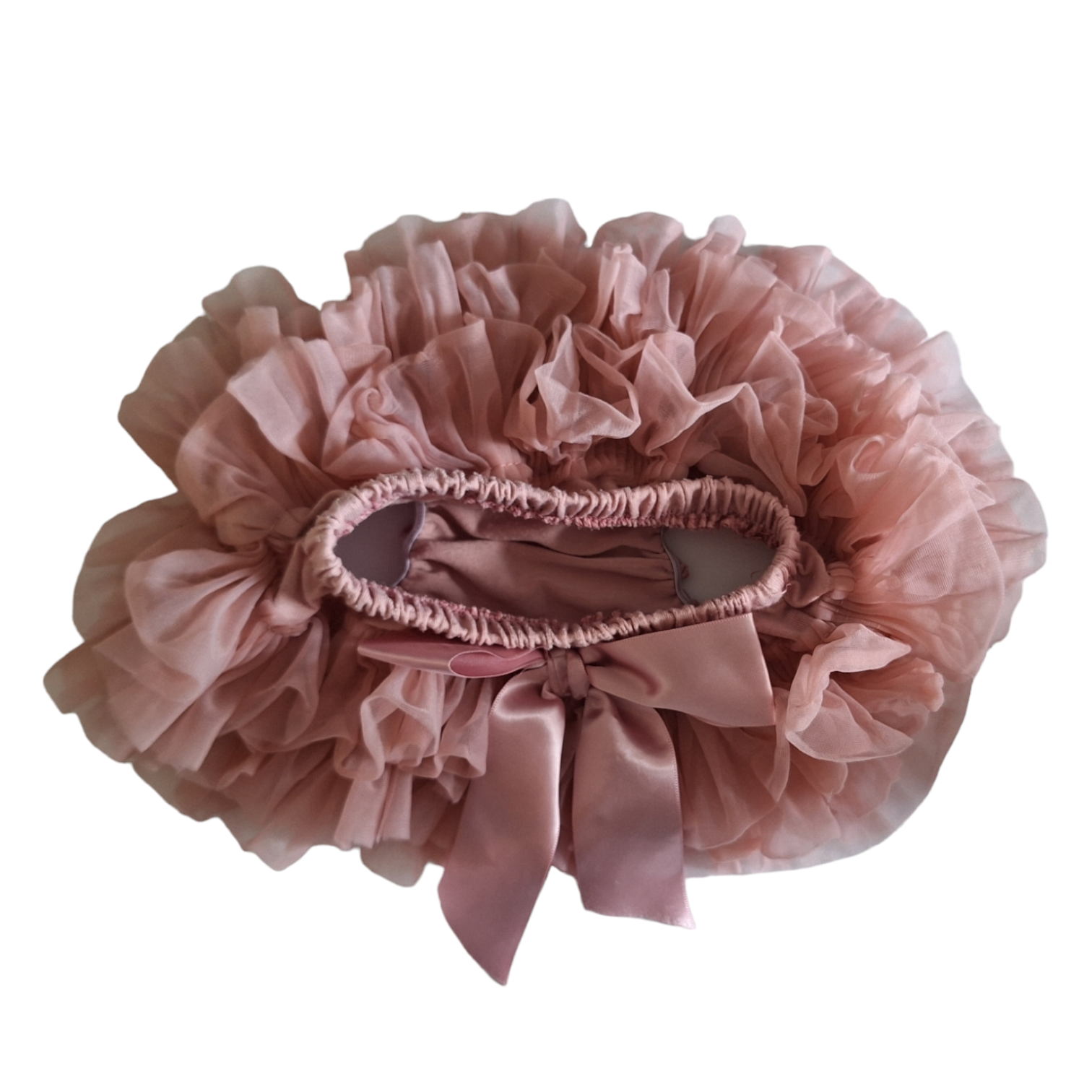 Gerimpelde tule broek met strik - 3/6M