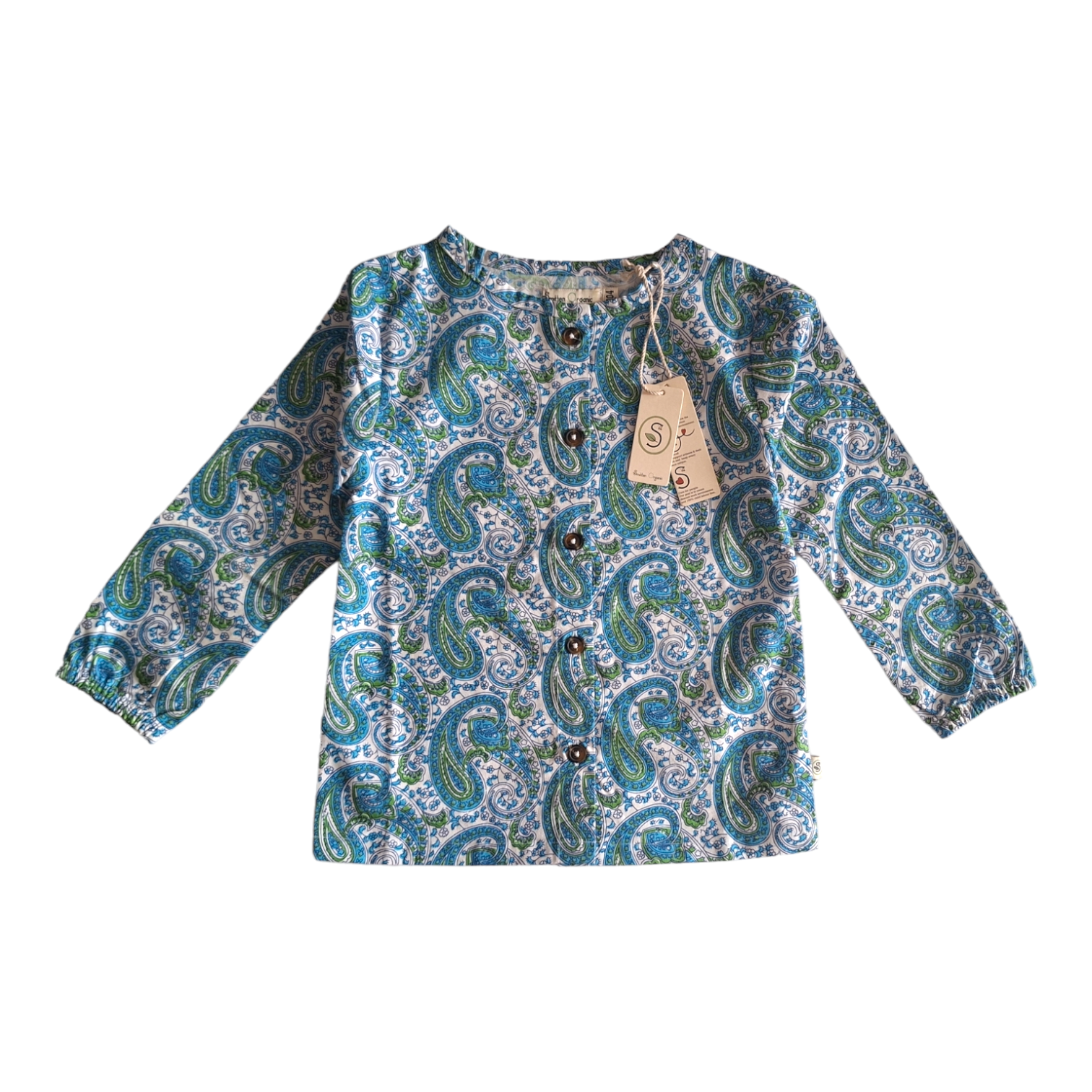 Blouse met organisch damastpatroon - 98/104CM