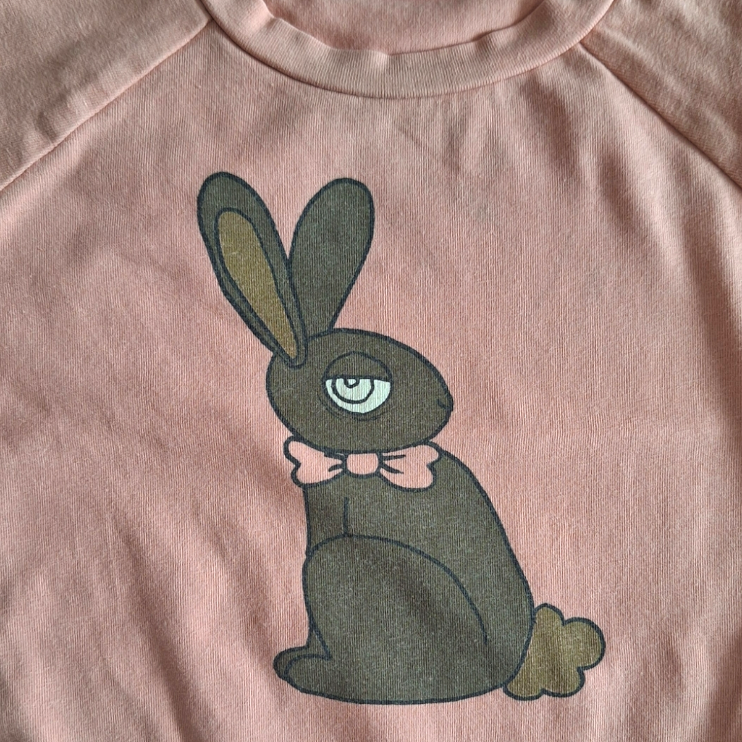 Konijn met strik biologisch shirt met lange mouwen - 80/86CM