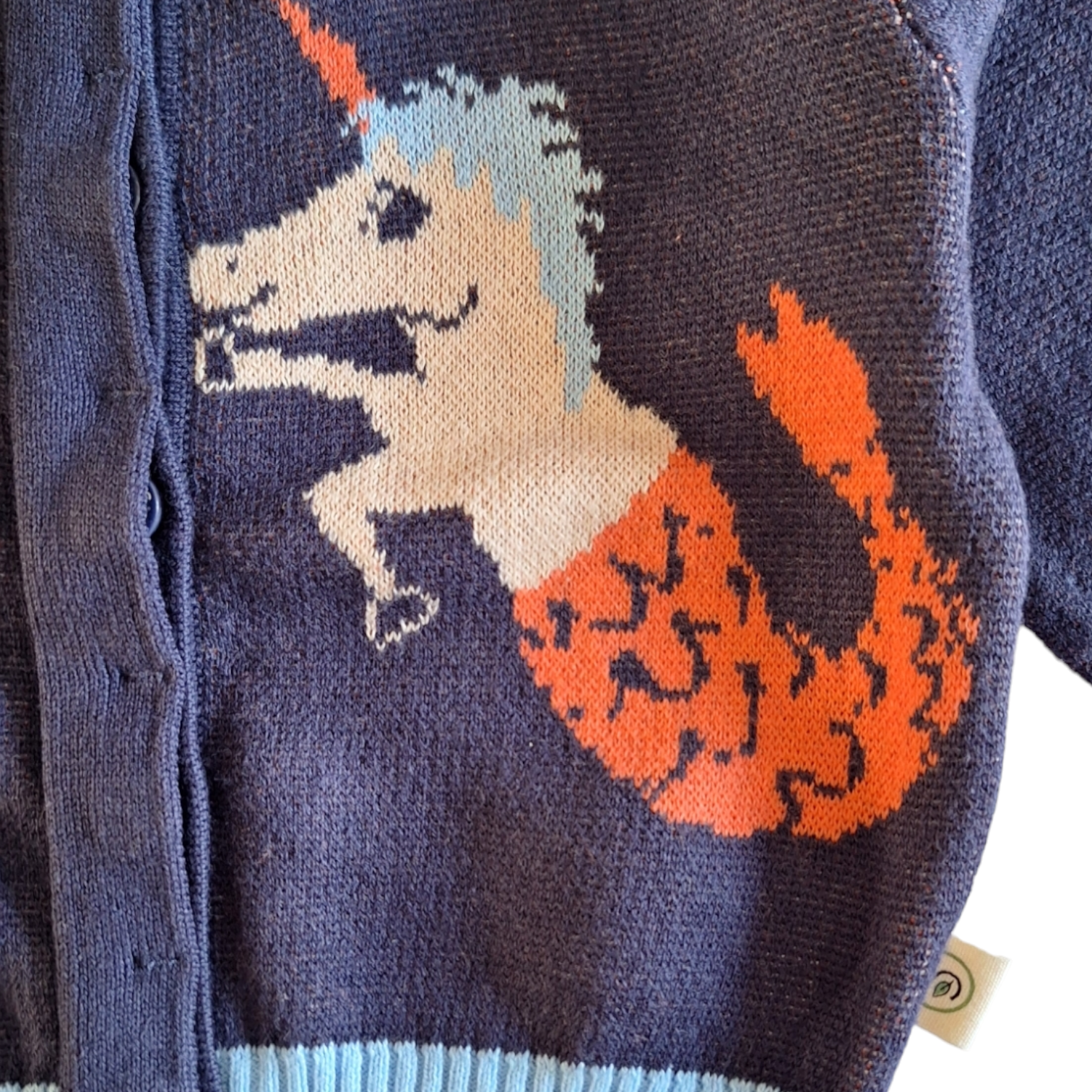 Biologisch eenhoorn zeepaardje vest - 74/80CM