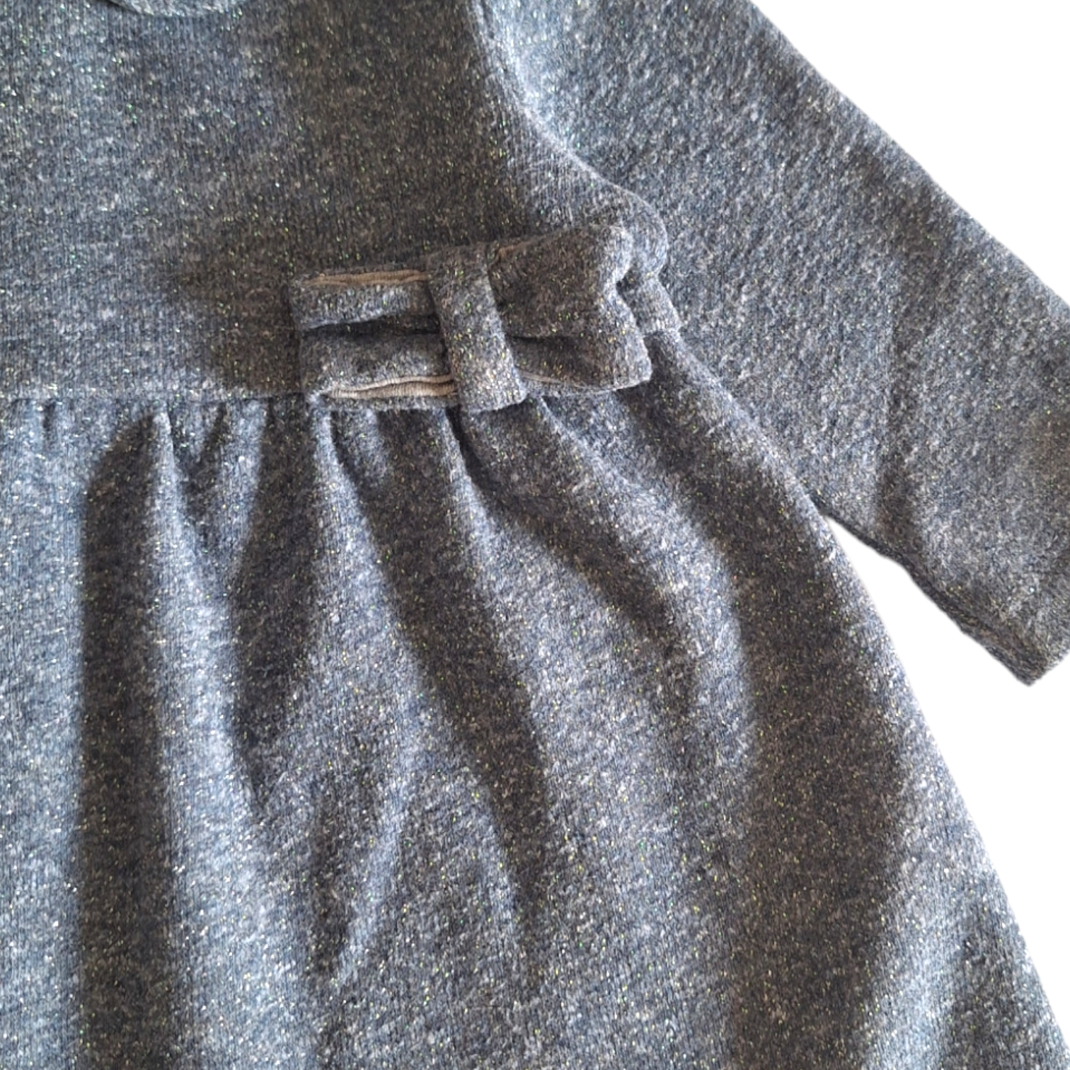 Lurex sweatjurk met strik - 6M