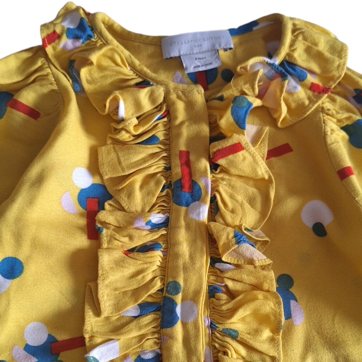 Jurk crêpe de chine met ruches - 3Y