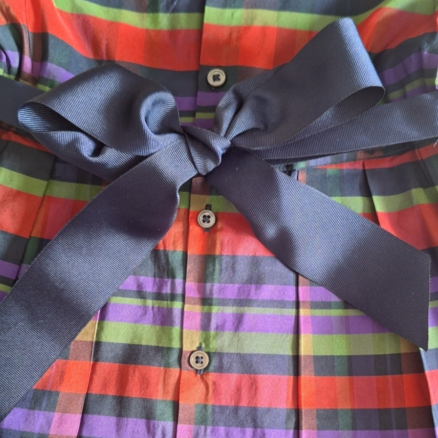 Gestreepte jurk poplin strik - 18M