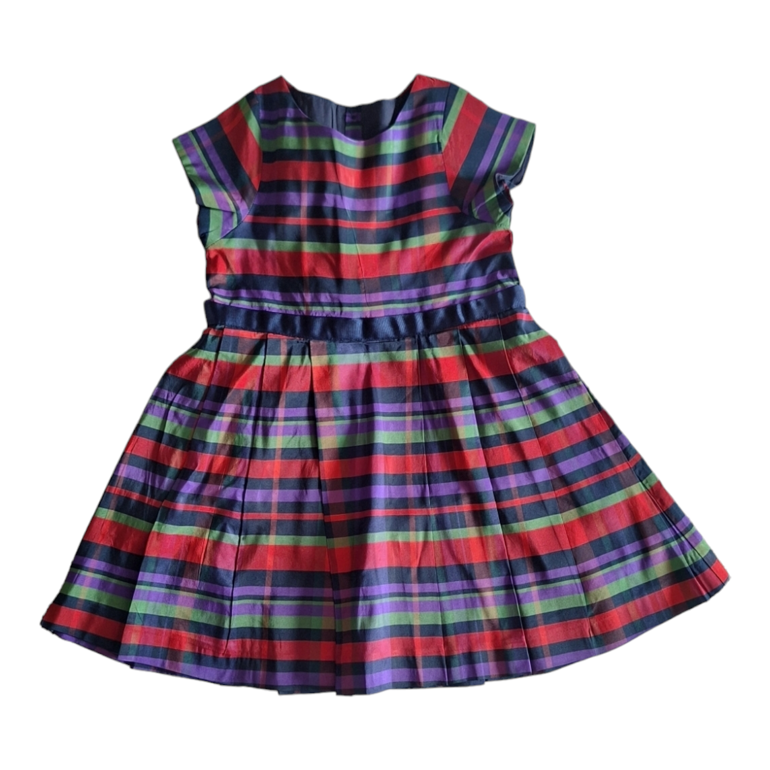 Gestreepte jurk poplin strik - 18M