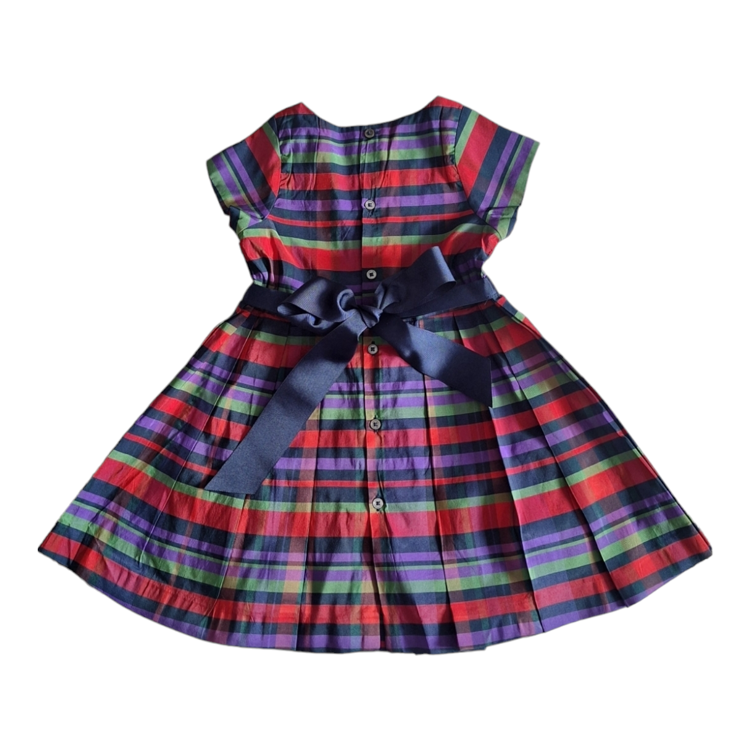 Gestreepte jurk poplin strik - 18M