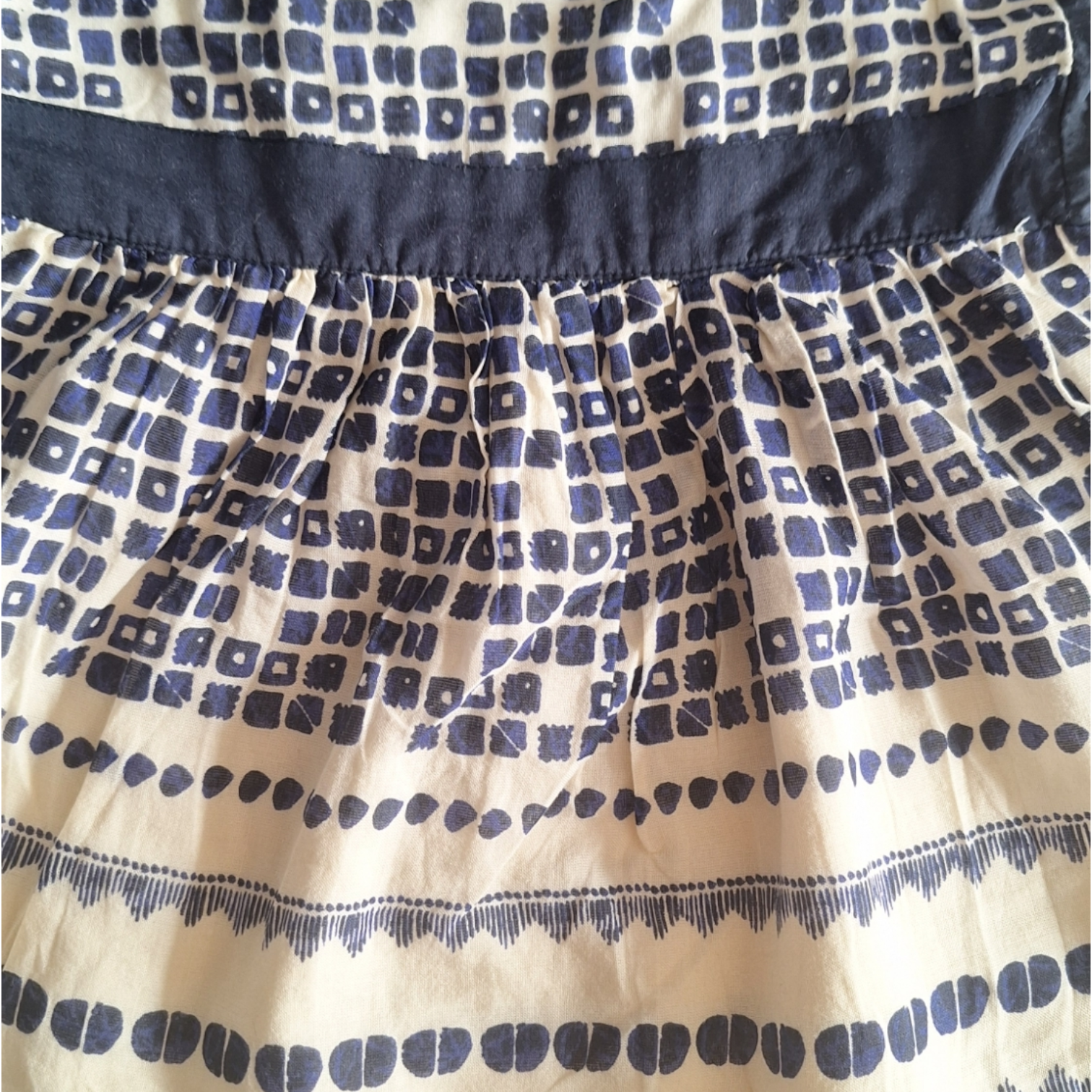 Blauwe jurk met patroon en riem - 2/3Y