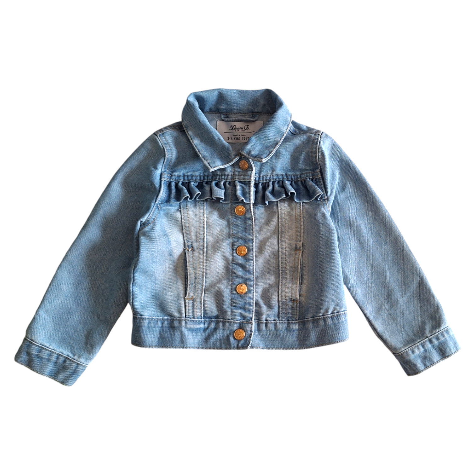 Denim jacket with ruffles - 3/4Y