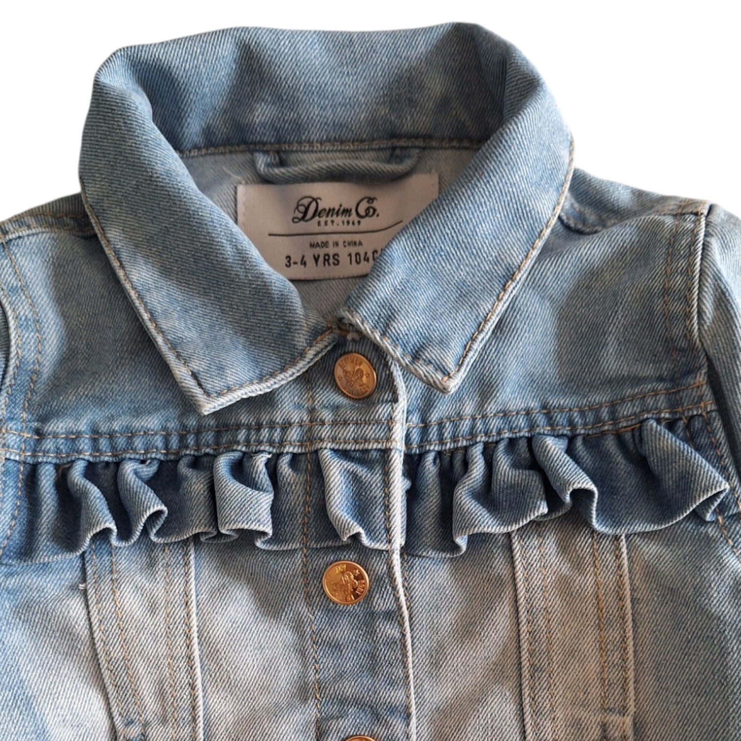Denim jacket with ruffles - 3/4Y