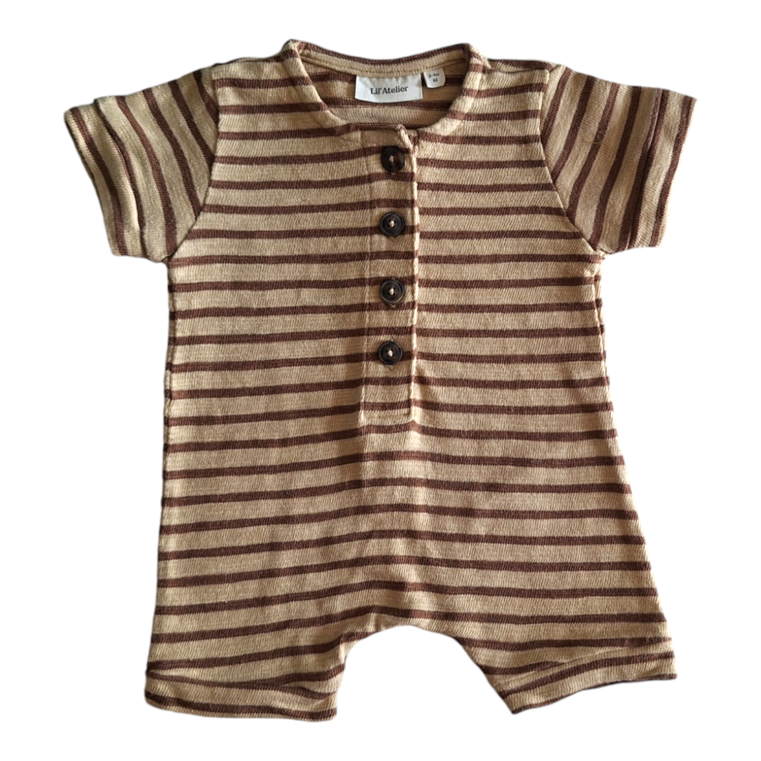 Organische gestreepte romper met short - 62CM