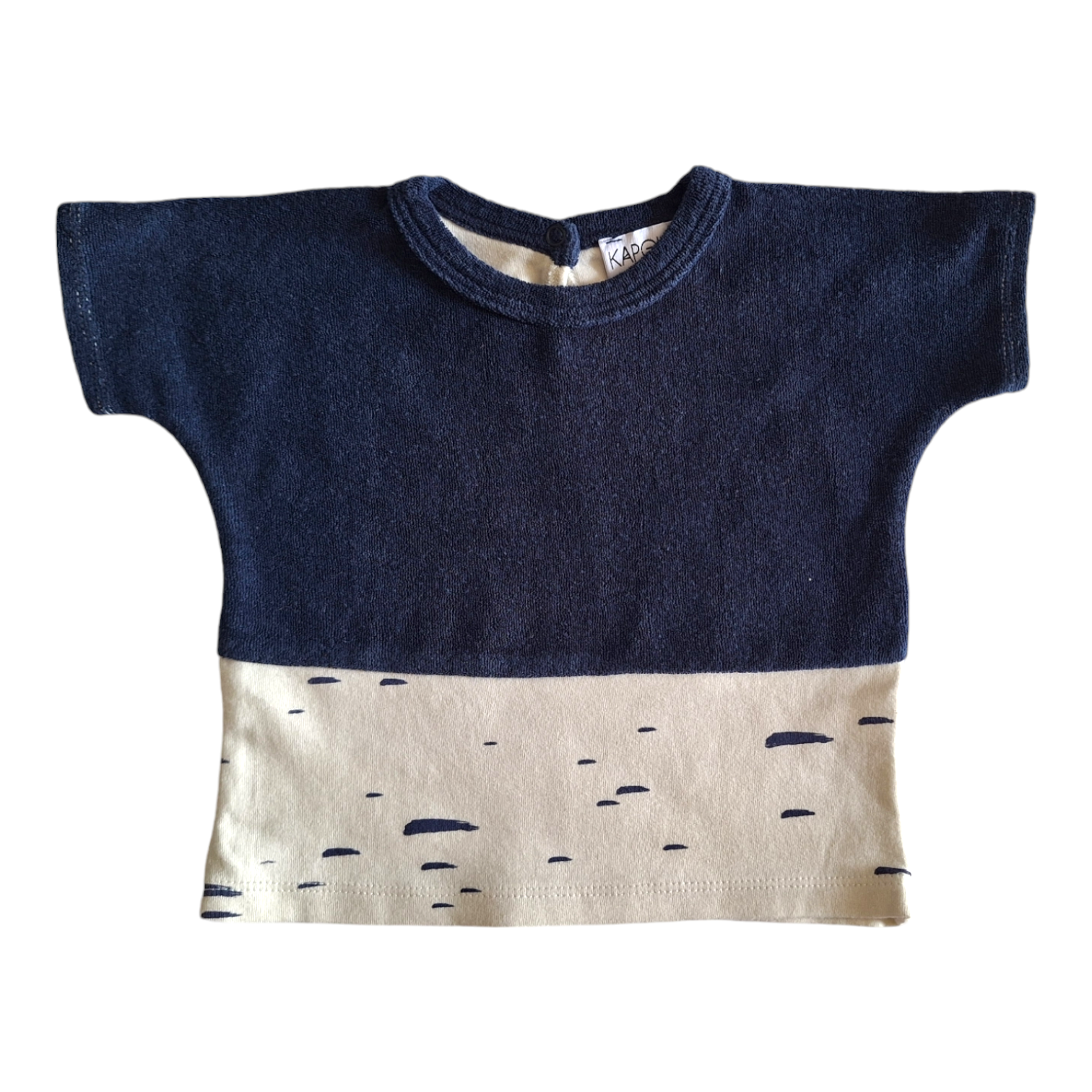 T-shirt tweekleurig - badstof - 3M