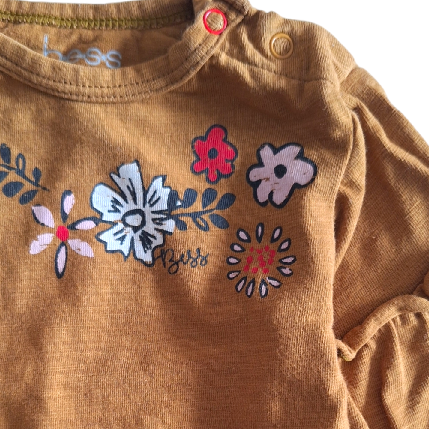 Shirt met lange mouwen en bloemen - 56CM