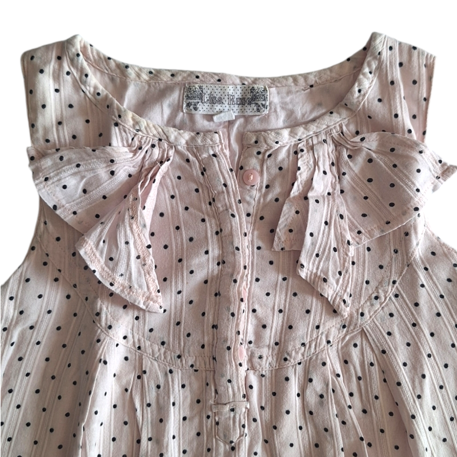 Jurk met zwarte pois - 4Y