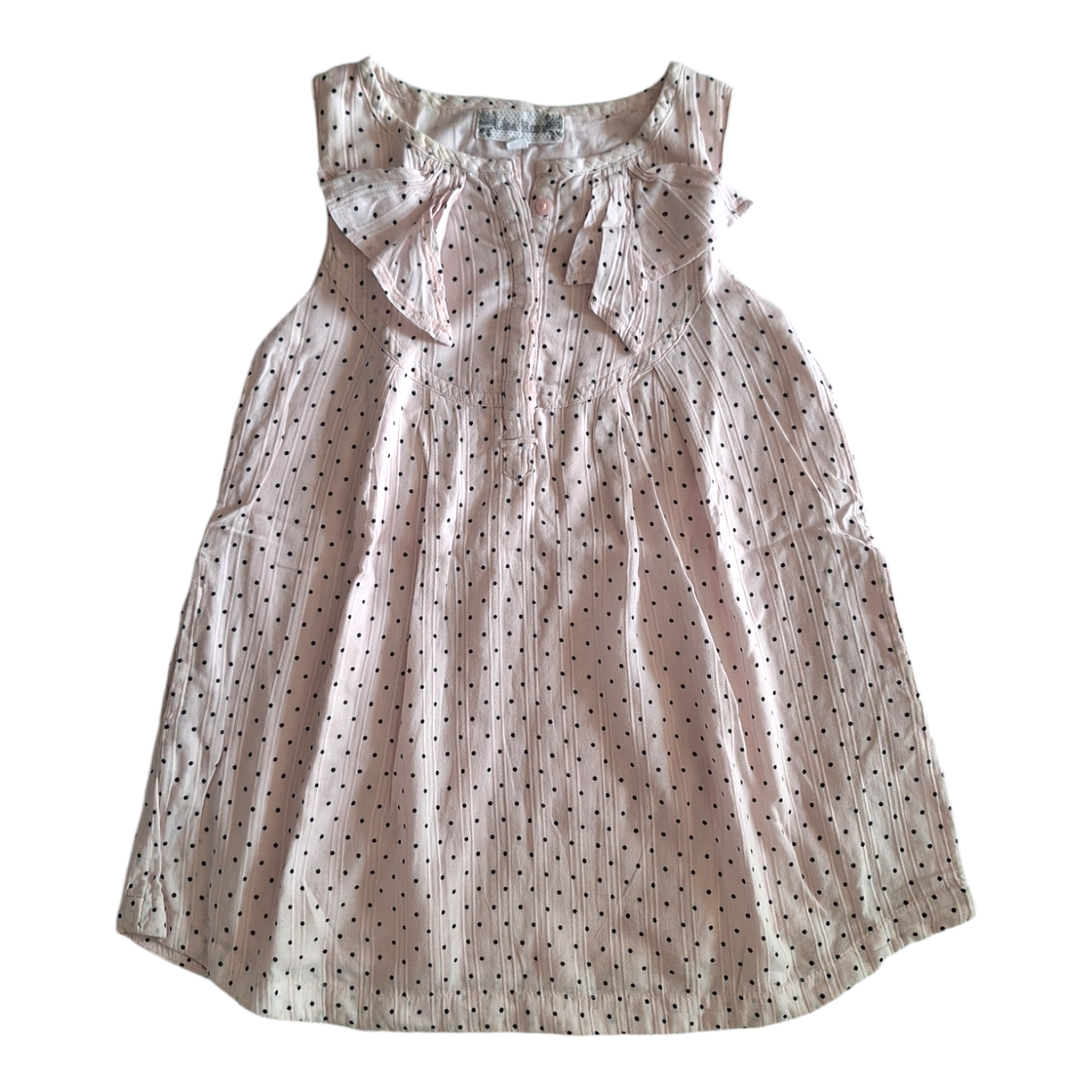 Jurk met zwarte pois - 4Y