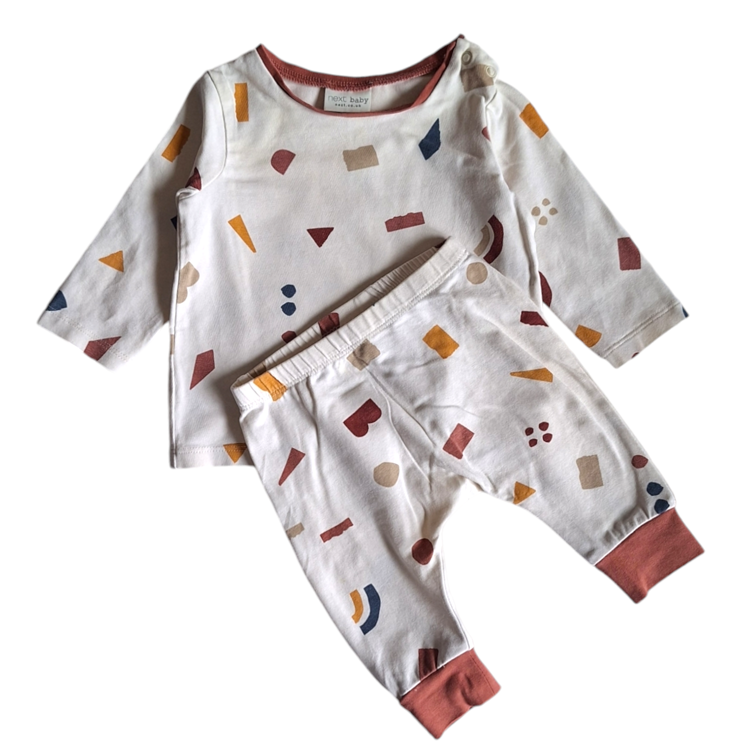 Set geometrisch patroon shirt & broek - tot 3M