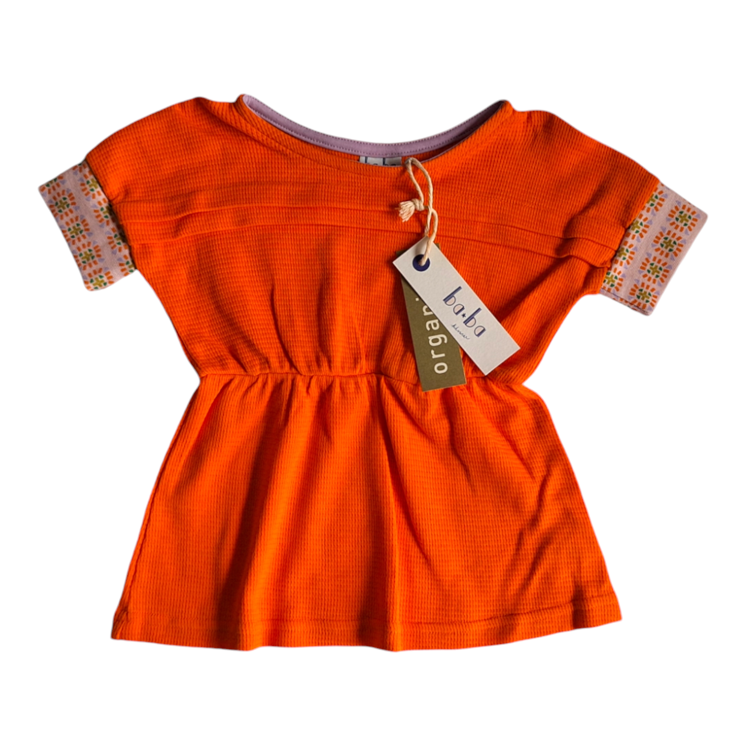 Gebreide jurk met flappen en kleurdetails - 74CM