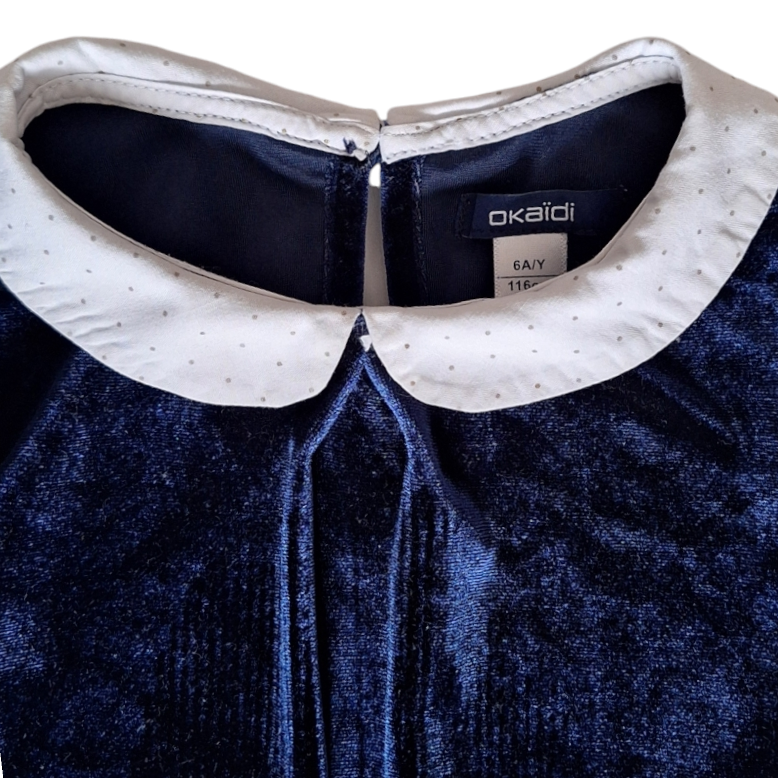 Fluwelen jurk met kraag - 6Y