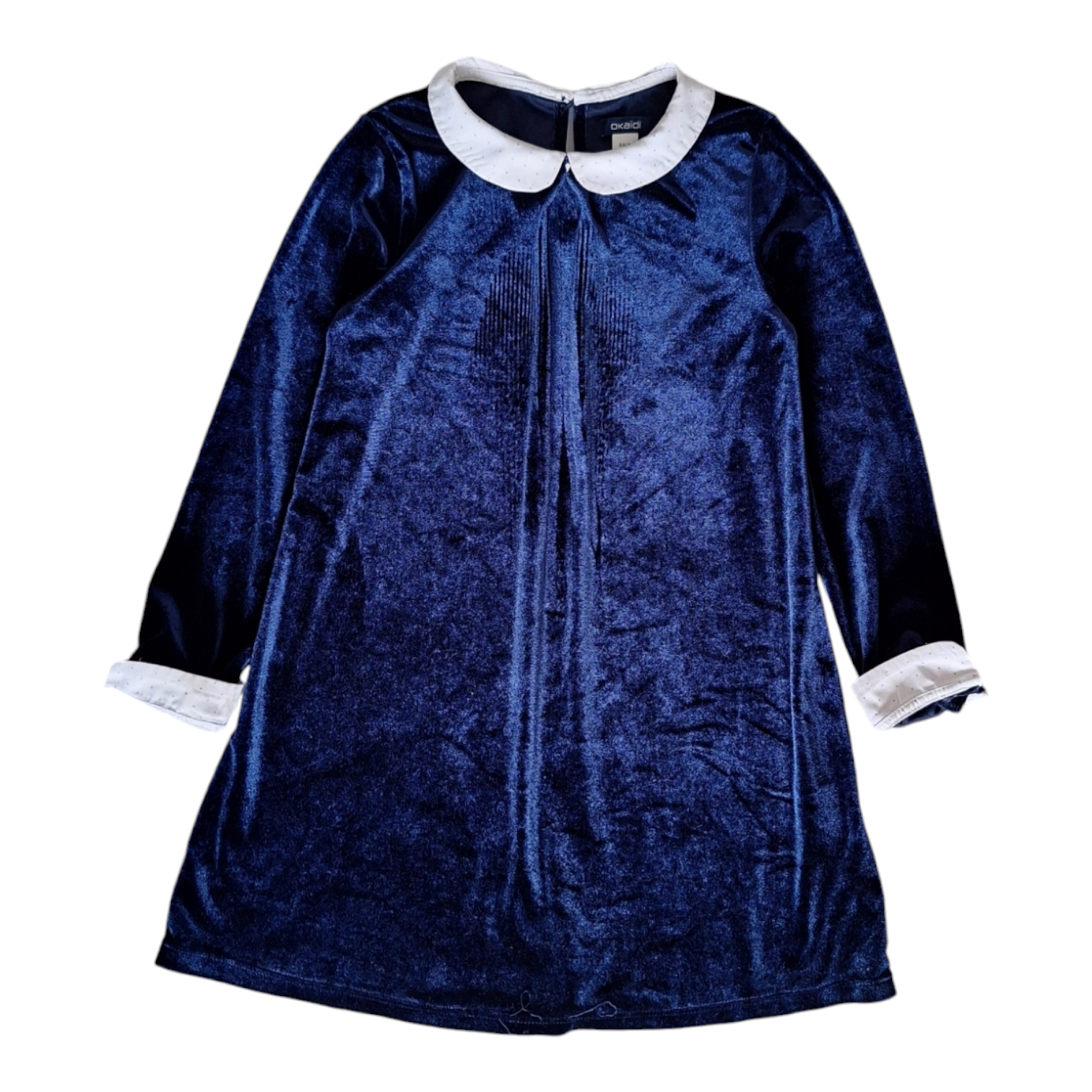 Fluwelen jurk met kraag - 6Y