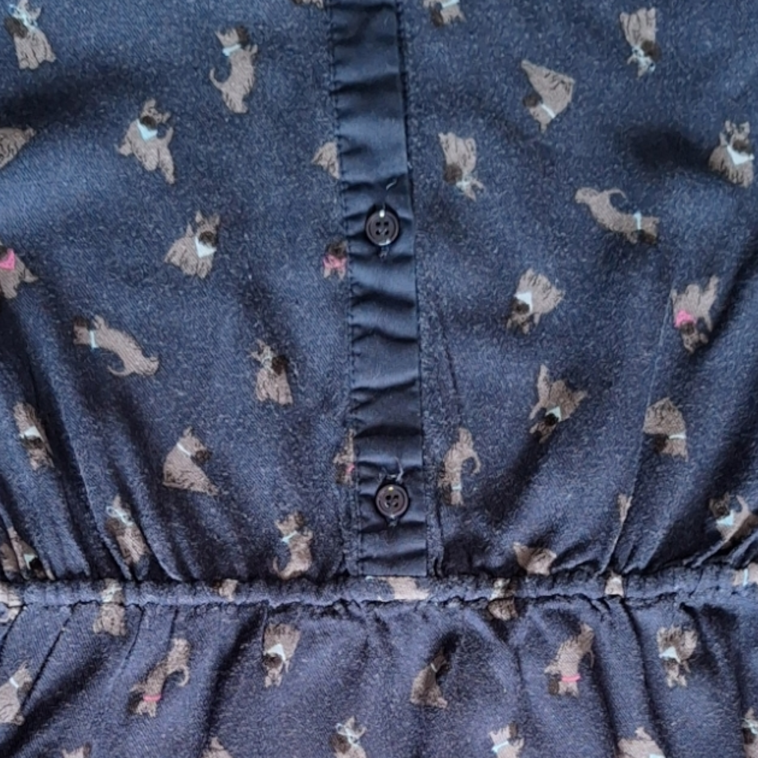 Viscose jurk met honden - 6Y
