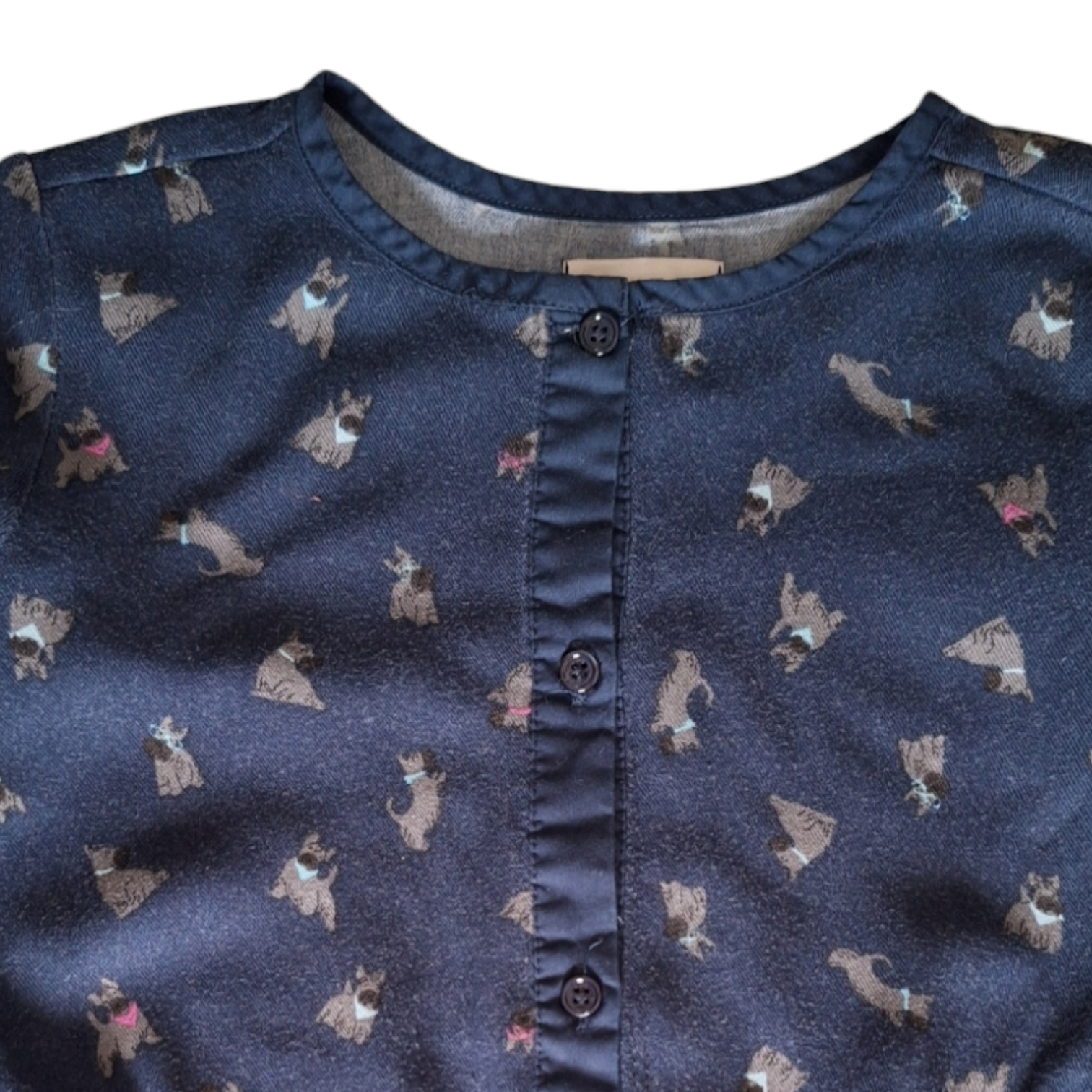 Viscose jurk met honden - 6Y
