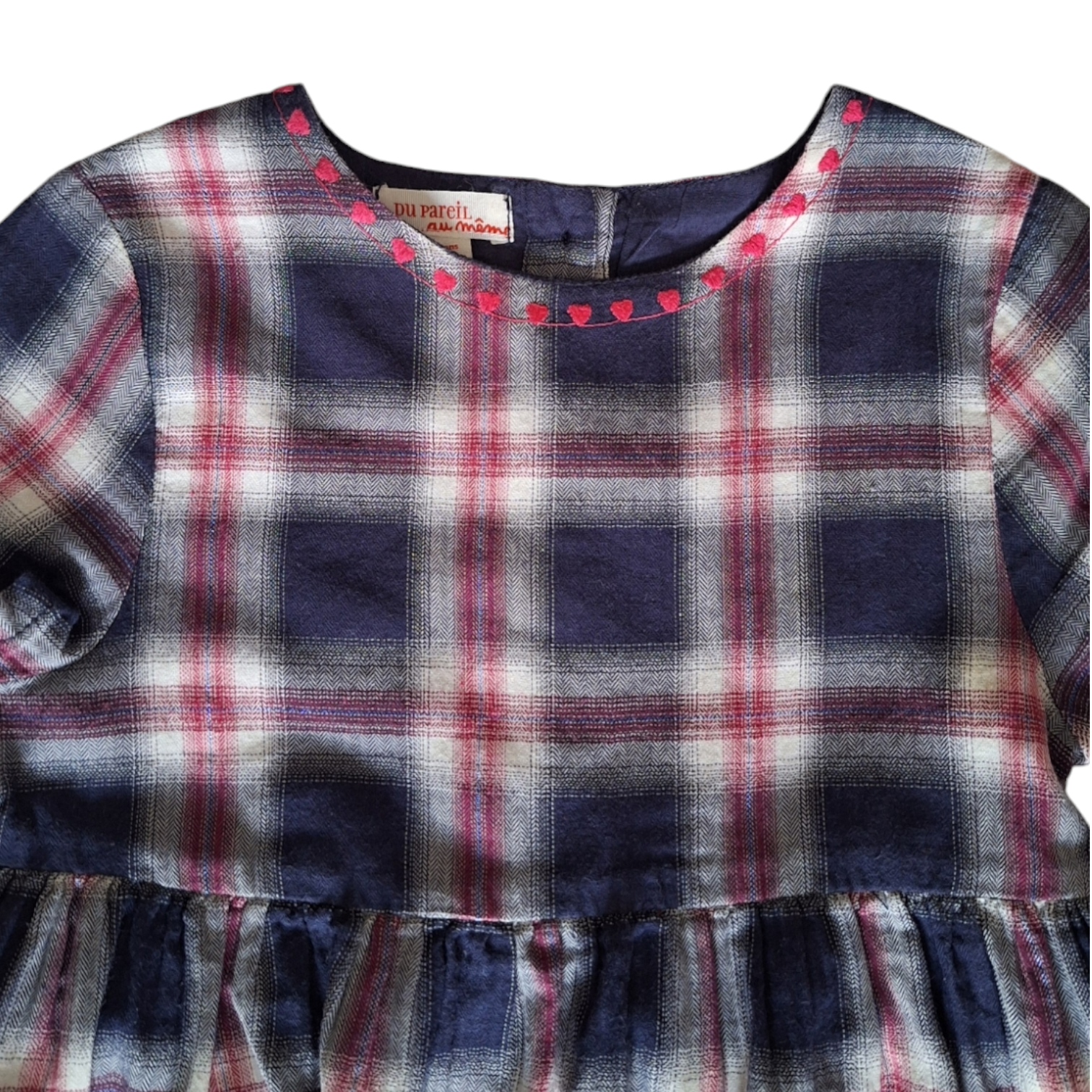 Geruite jurk met korte mouwen - 104CM