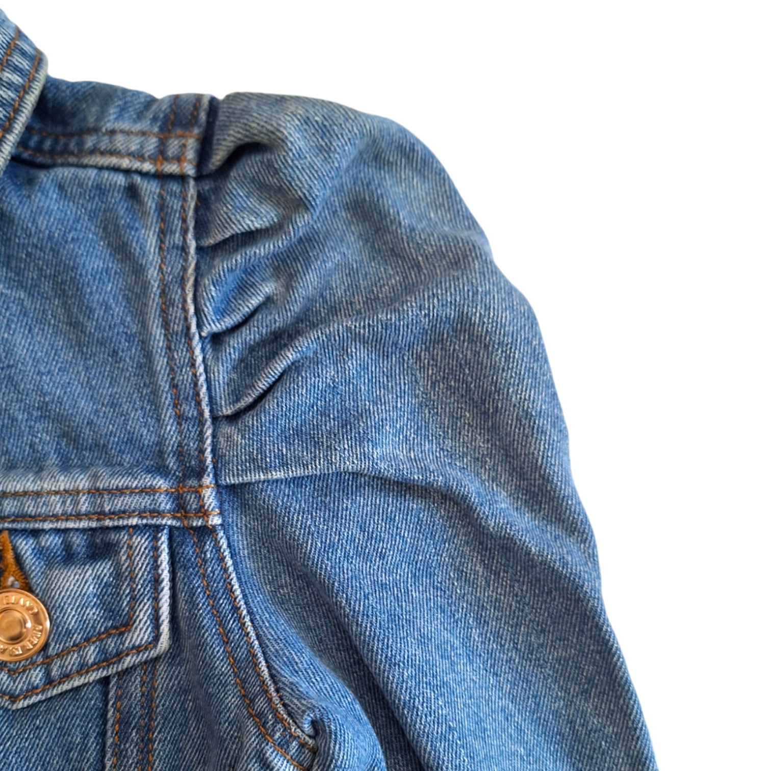Denim jacket balloon shoulders - 7/8Y