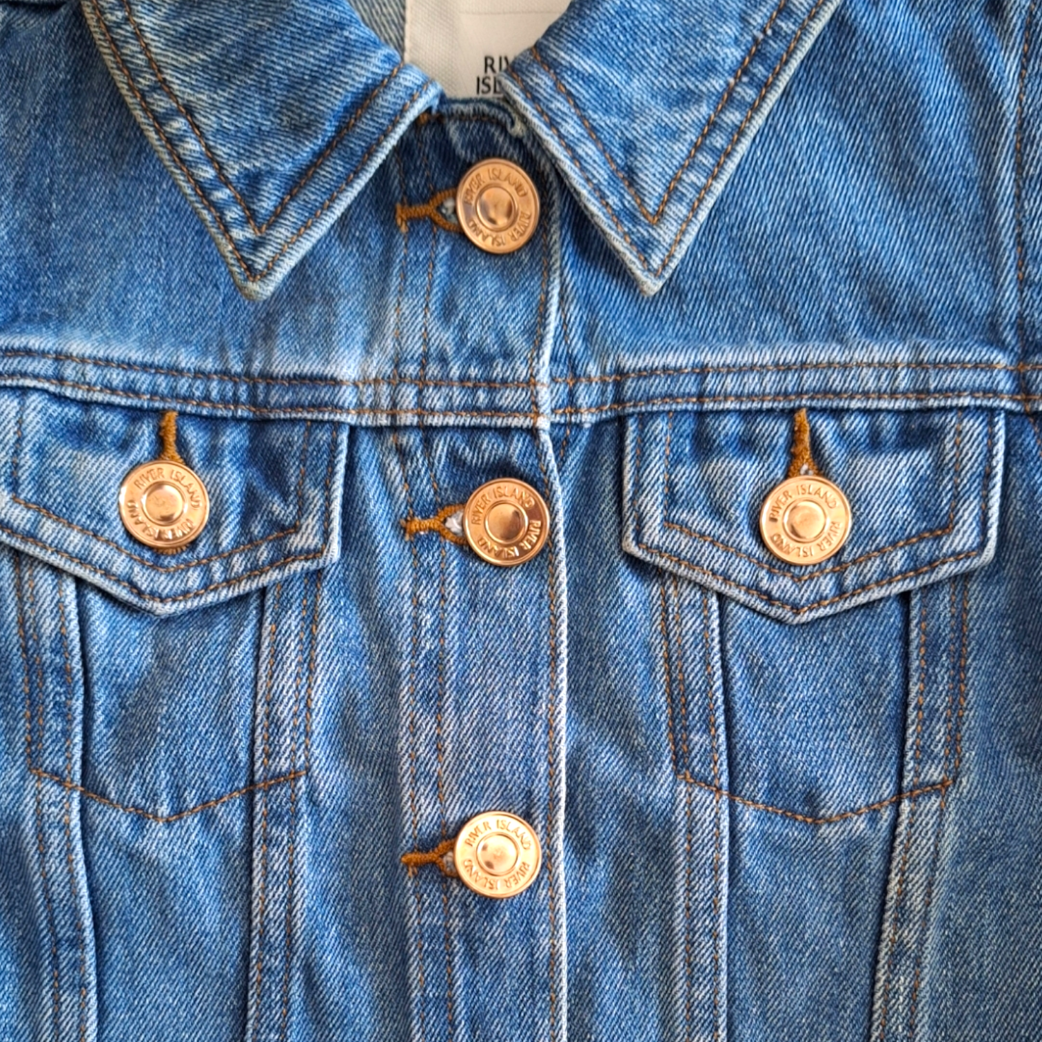 Denim jacket balloon shoulders - 7/8Y