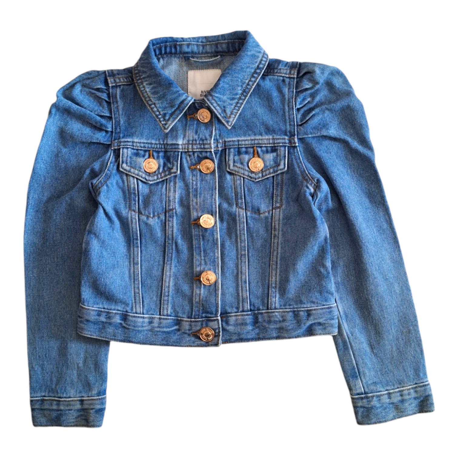 Denim jacket balloon shoulders - 7/8Y