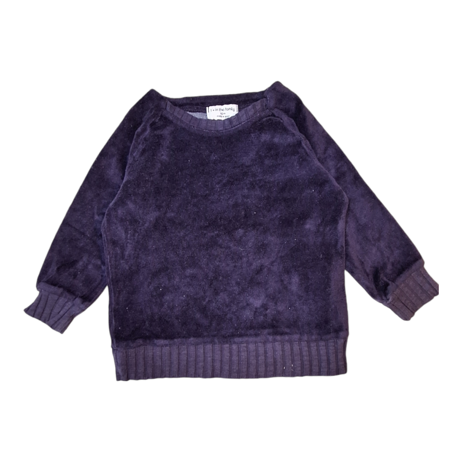 Velour sweater raglan - 12M