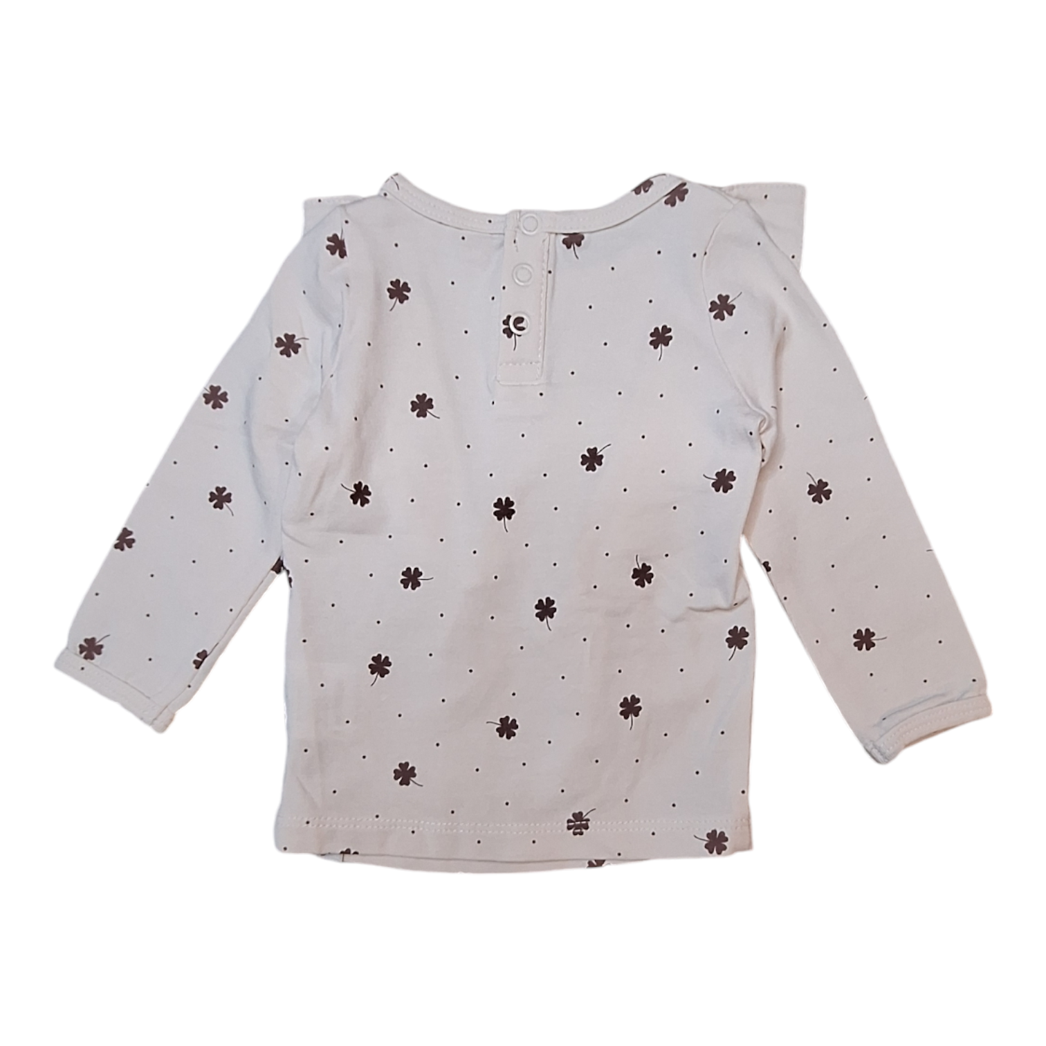 Long sleeves shirt with frills with clovers - 50CM