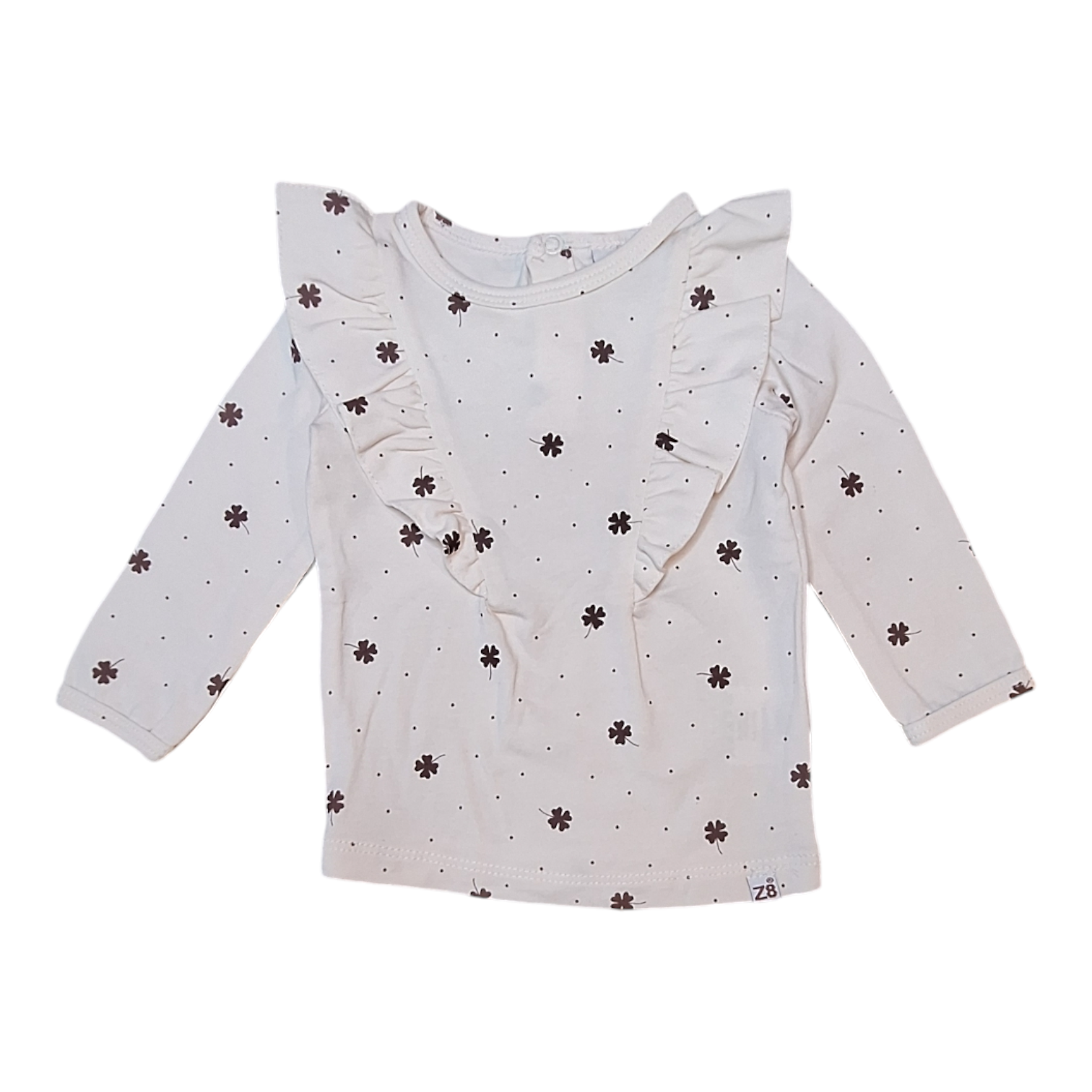 Long sleeves shirt with frills with clovers - 50CM