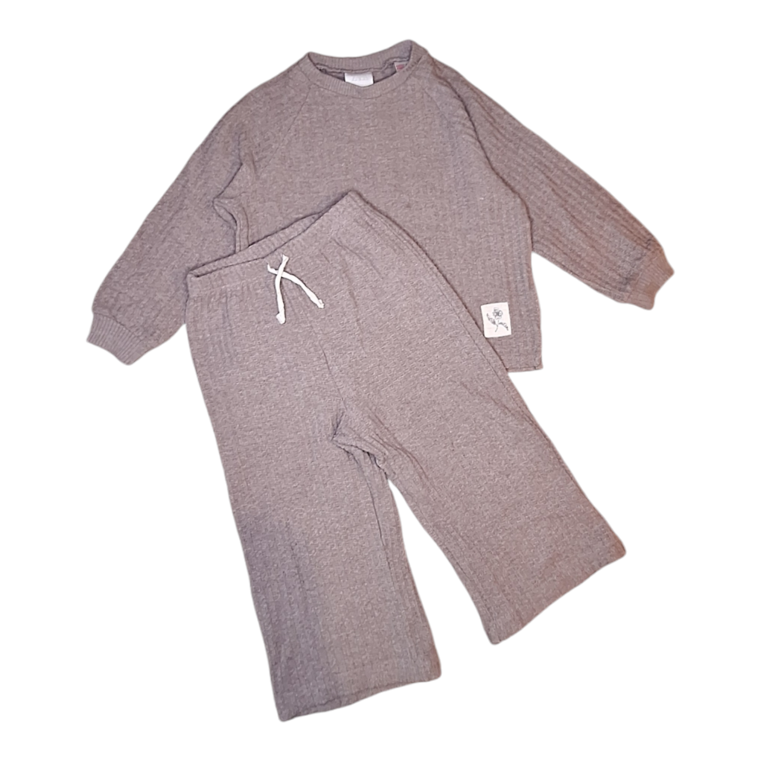 Textuurset lange mouw shirt & broek - 92CM