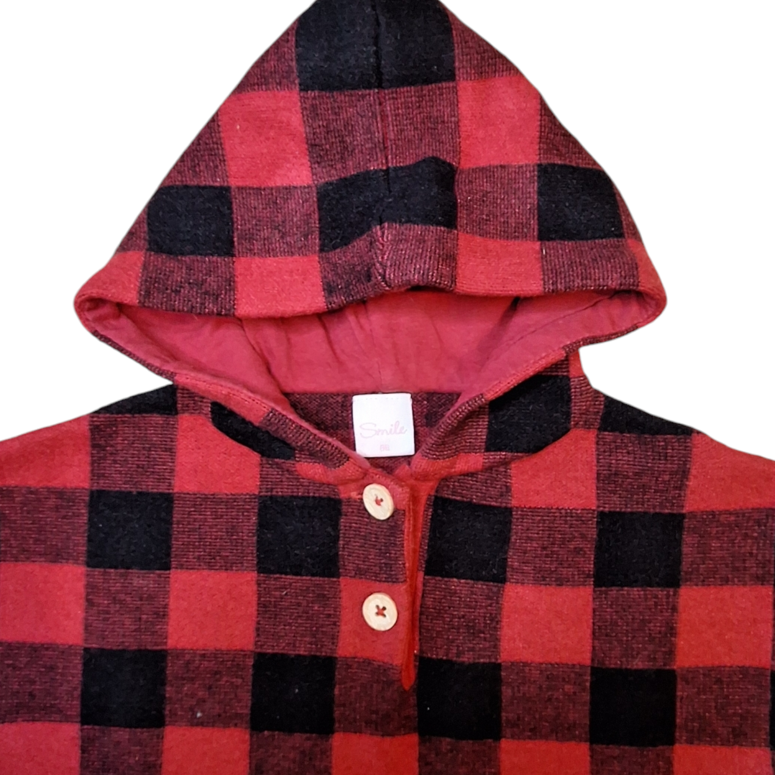 Geruite cape met capuchon - 86CM