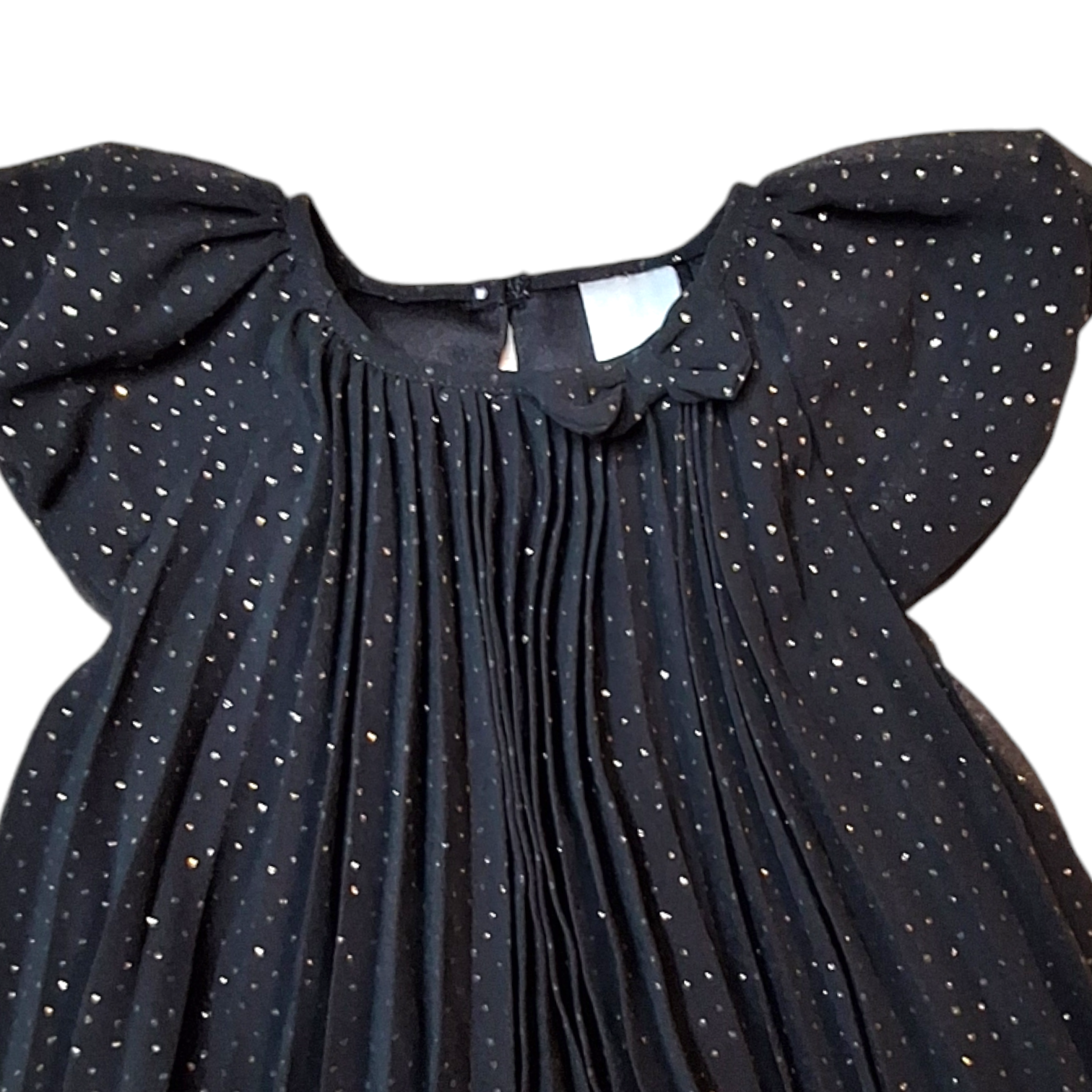 Geplooide jurk met glitters - 104CM
