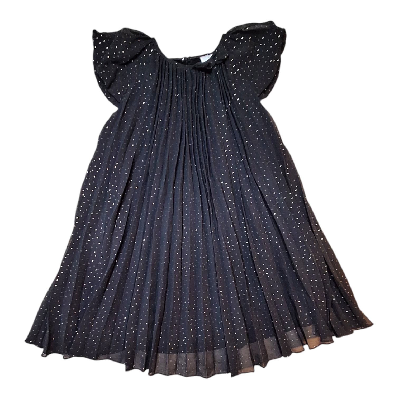 Geplooide jurk met glitters - 104CM