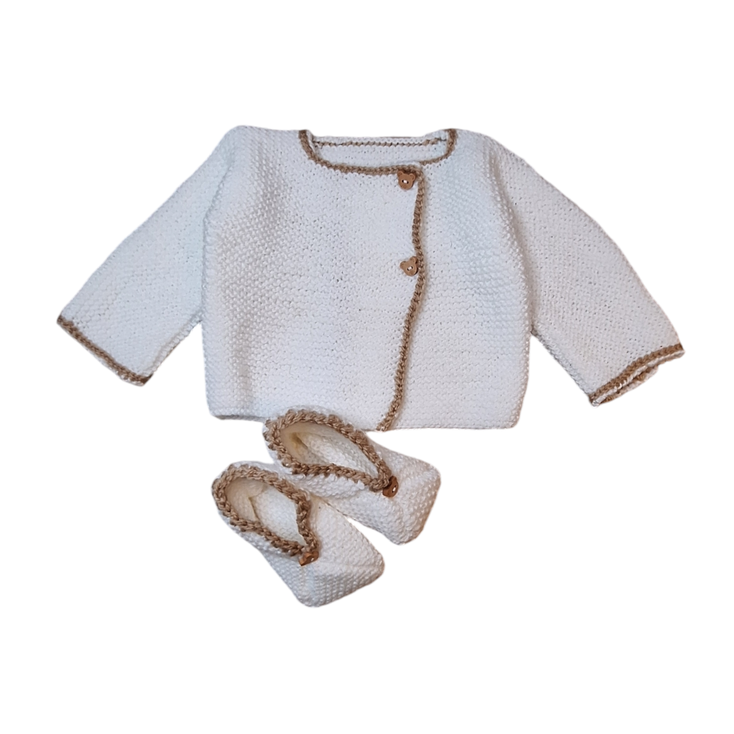 Knitted cardigan & socks with bear - 1/2M