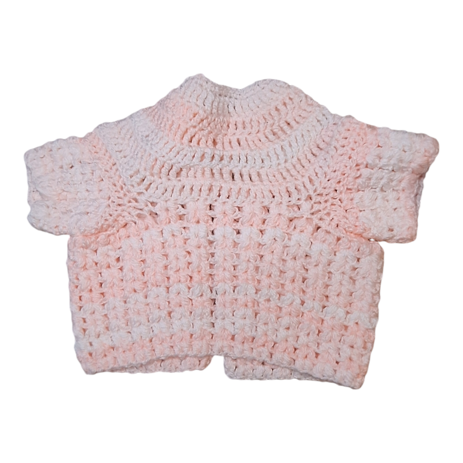 Knitted cardigan short sleeves heart buttons - 6M