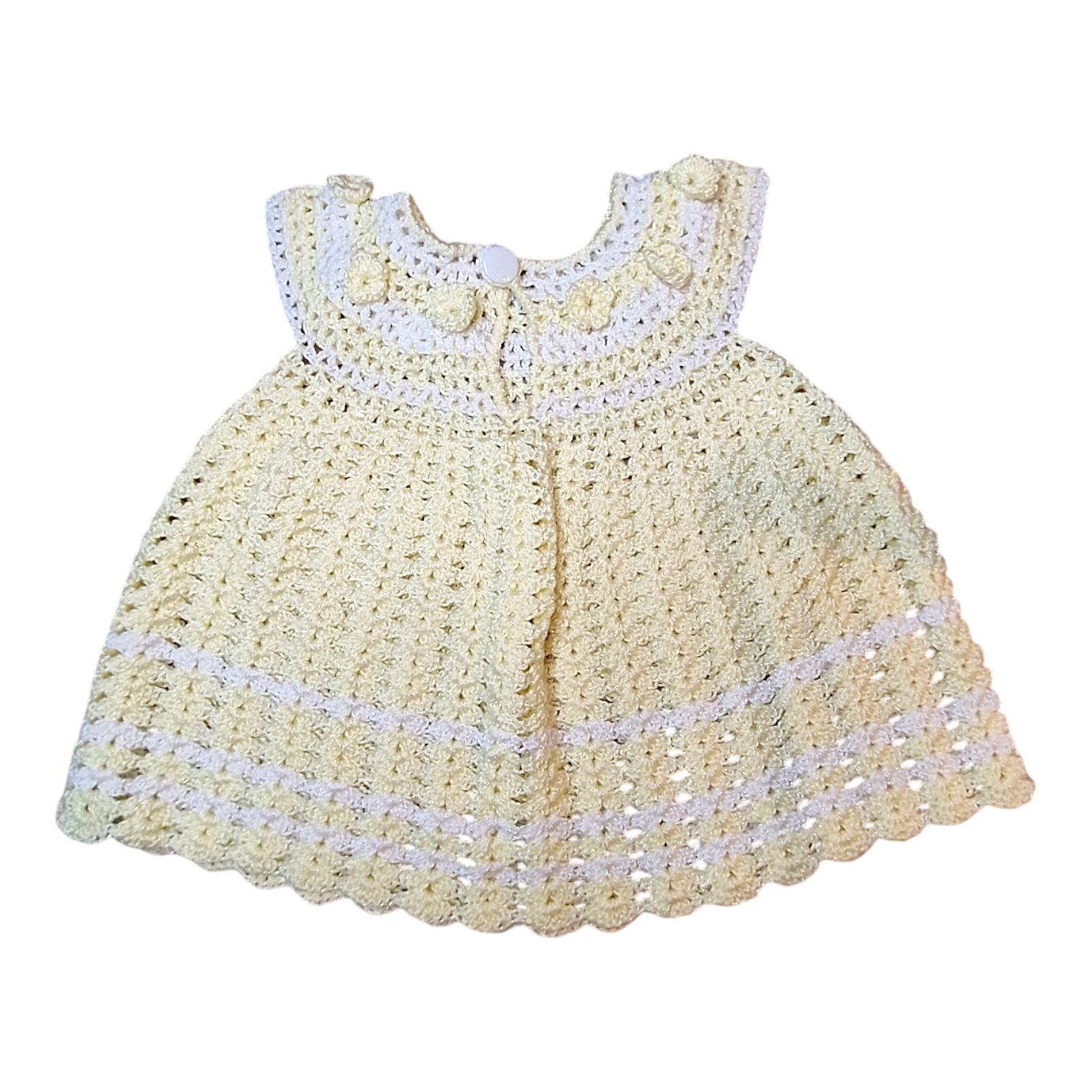 Knitted dress with knitted roses - 6M