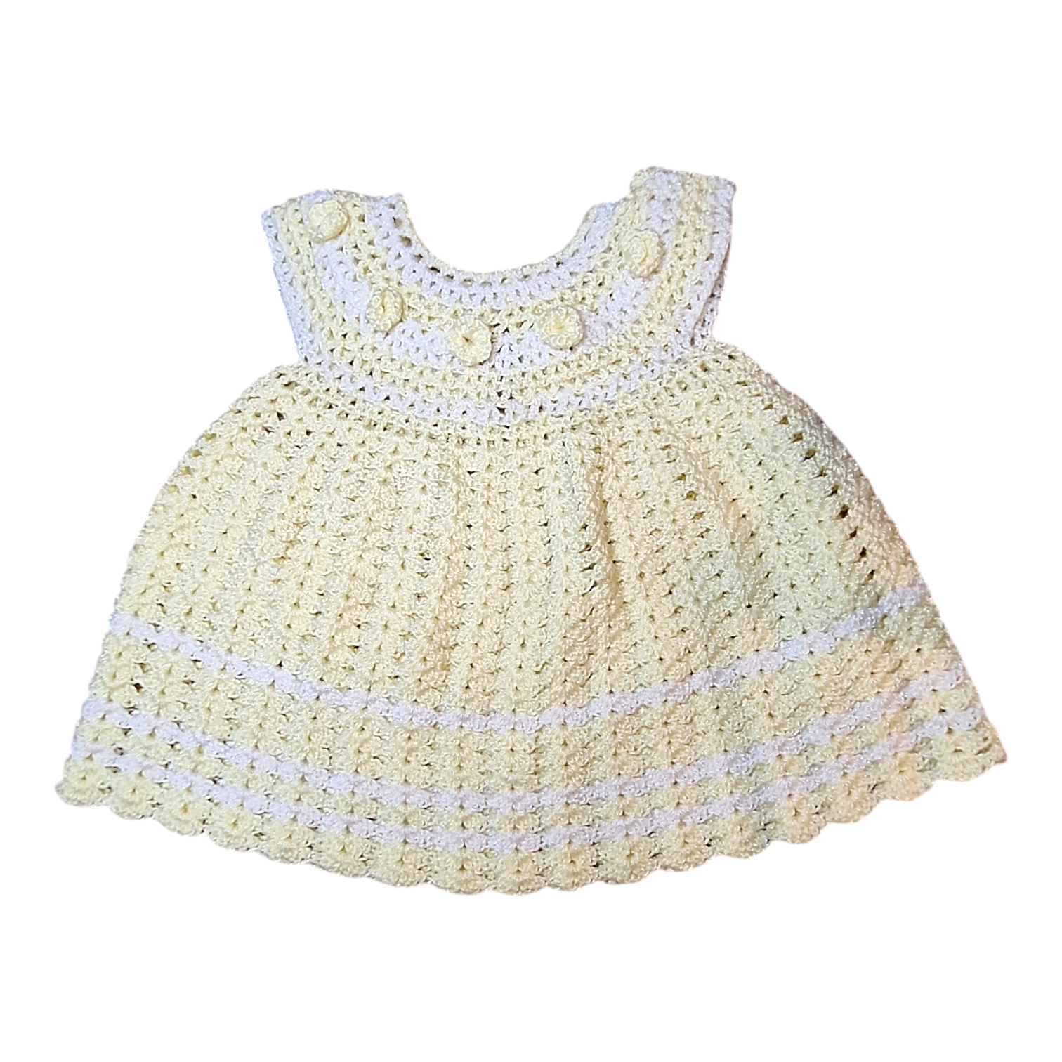 Knitted dress with knitted roses - 6M
